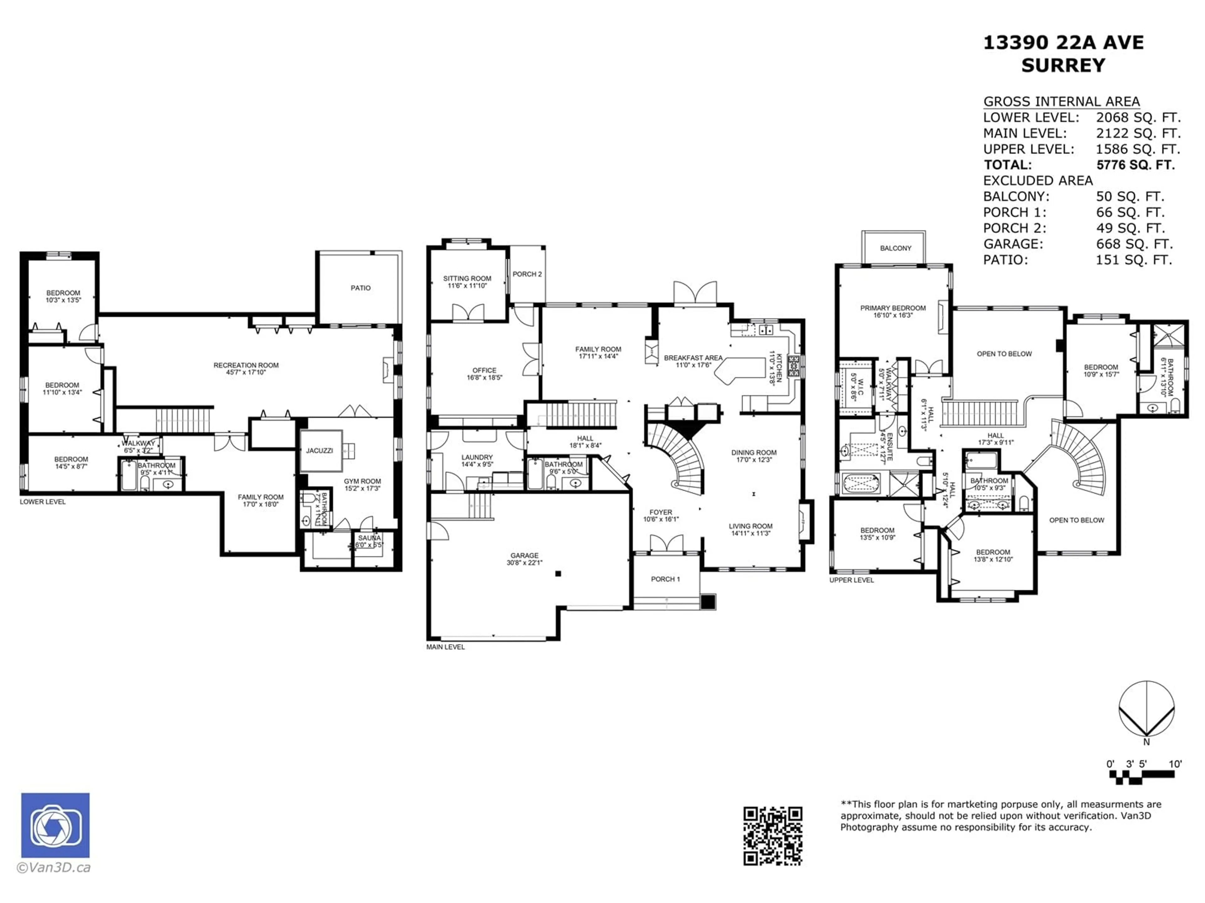 Floor plan for 13390 22A AVENUE, Surrey British Columbia V4A9T9