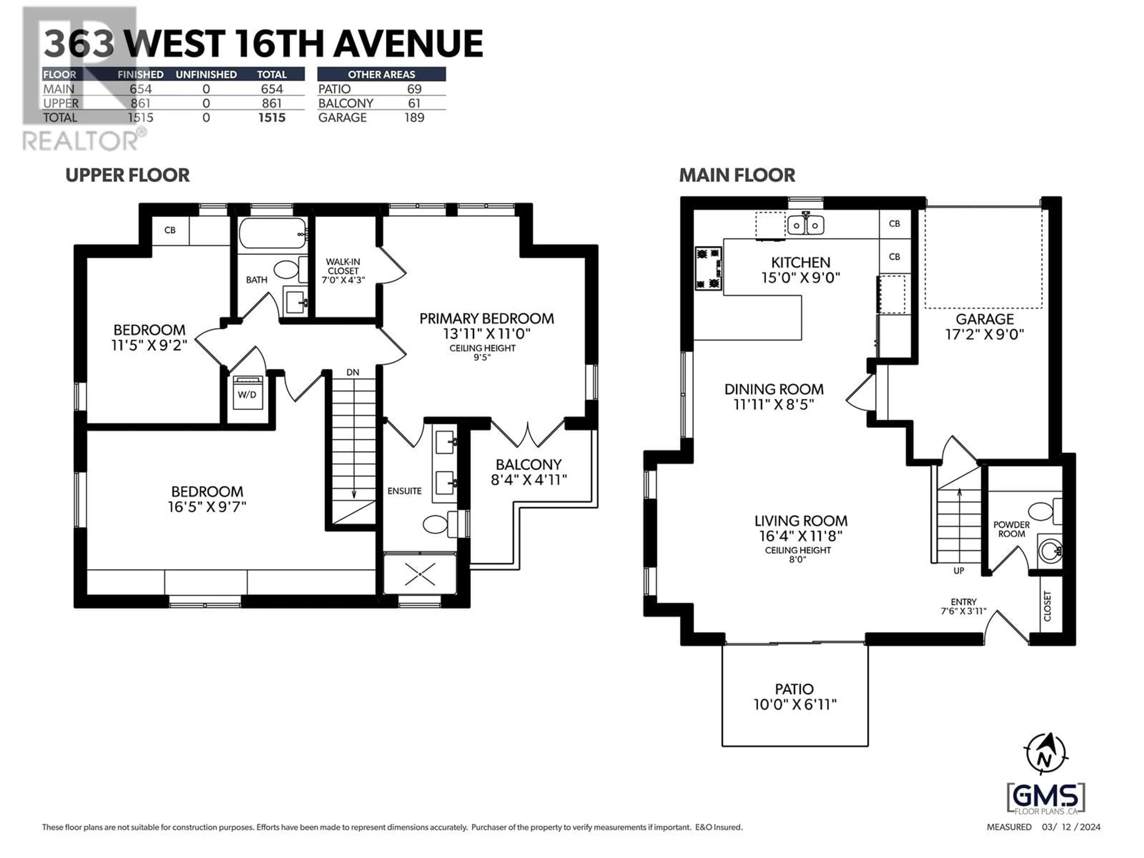 Floor plan for 363 W 16TH AVENUE, Vancouver British Columbia V5Y1Z1