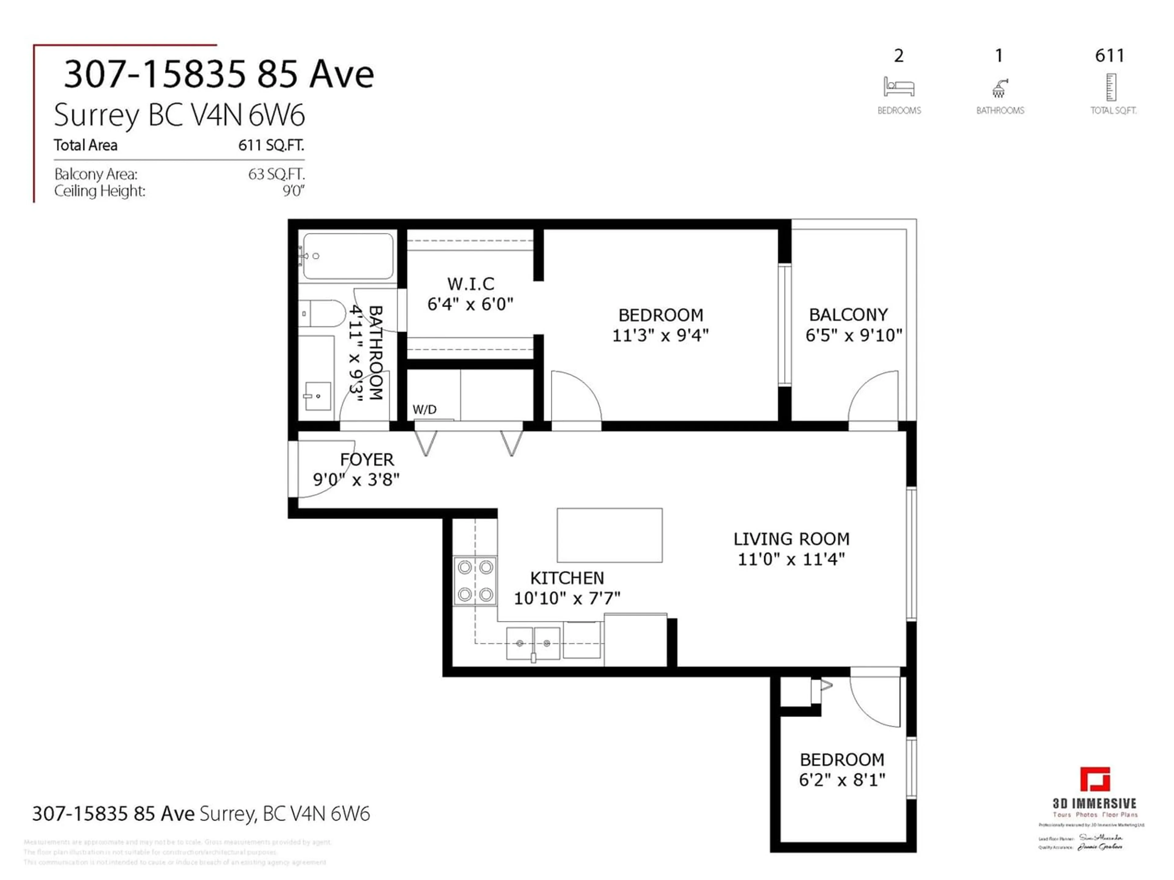 Floor plan for 307 15835 85 AVENUE, Surrey British Columbia V4N6W6