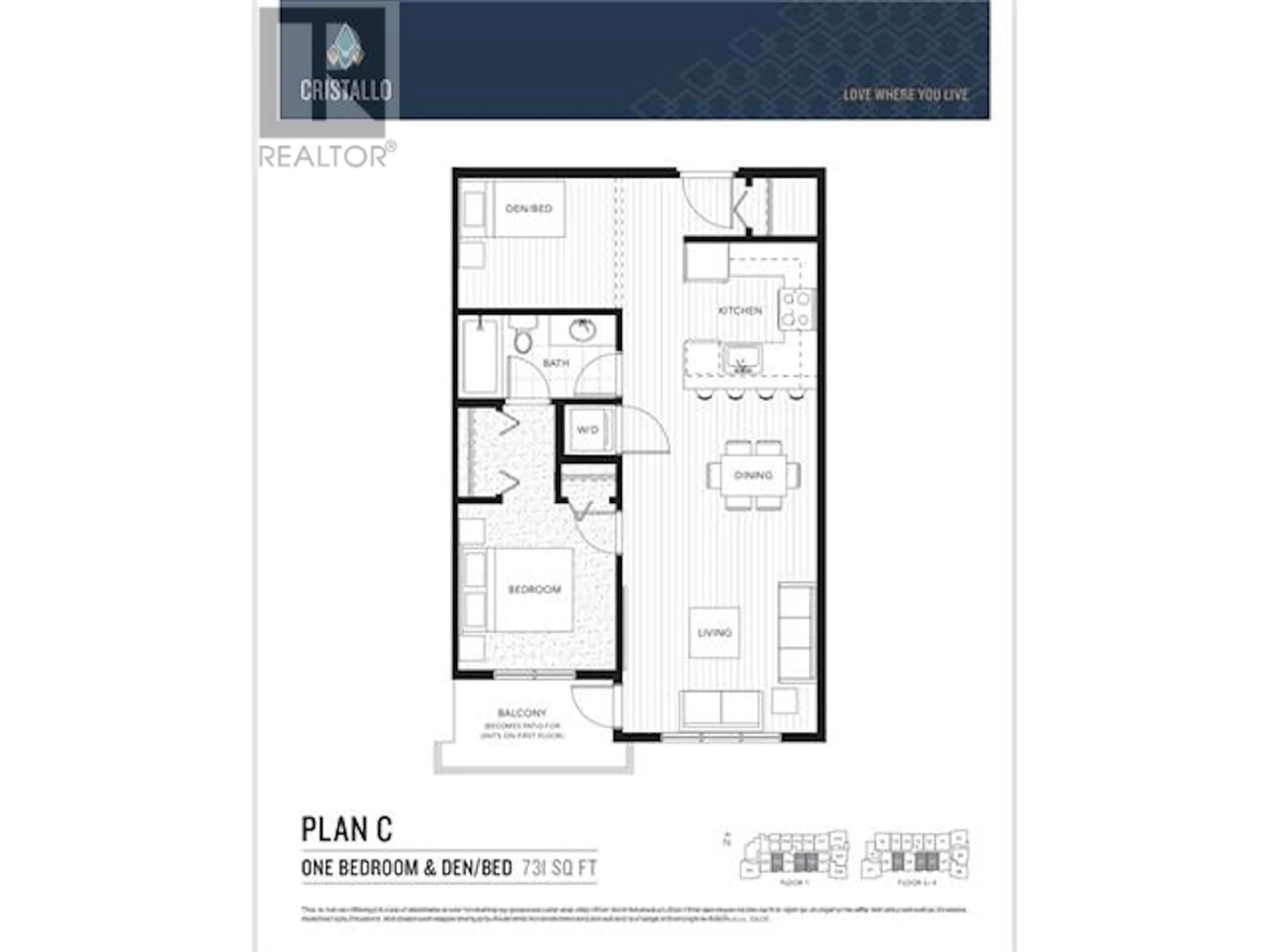 Floor plan for 406 828 GAUTHIER AVENUE, Coquitlam British Columbia V3K0E9