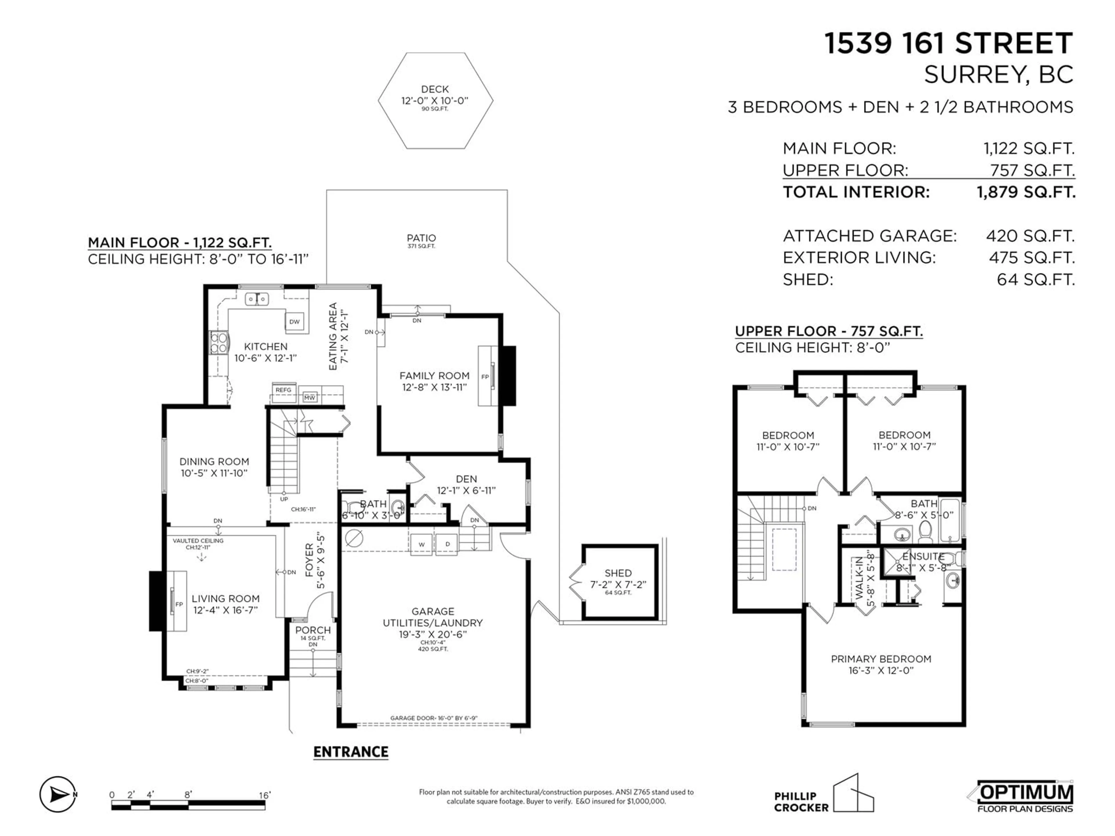 Floor plan for 1539 161 STREET, Surrey British Columbia V4A4X9