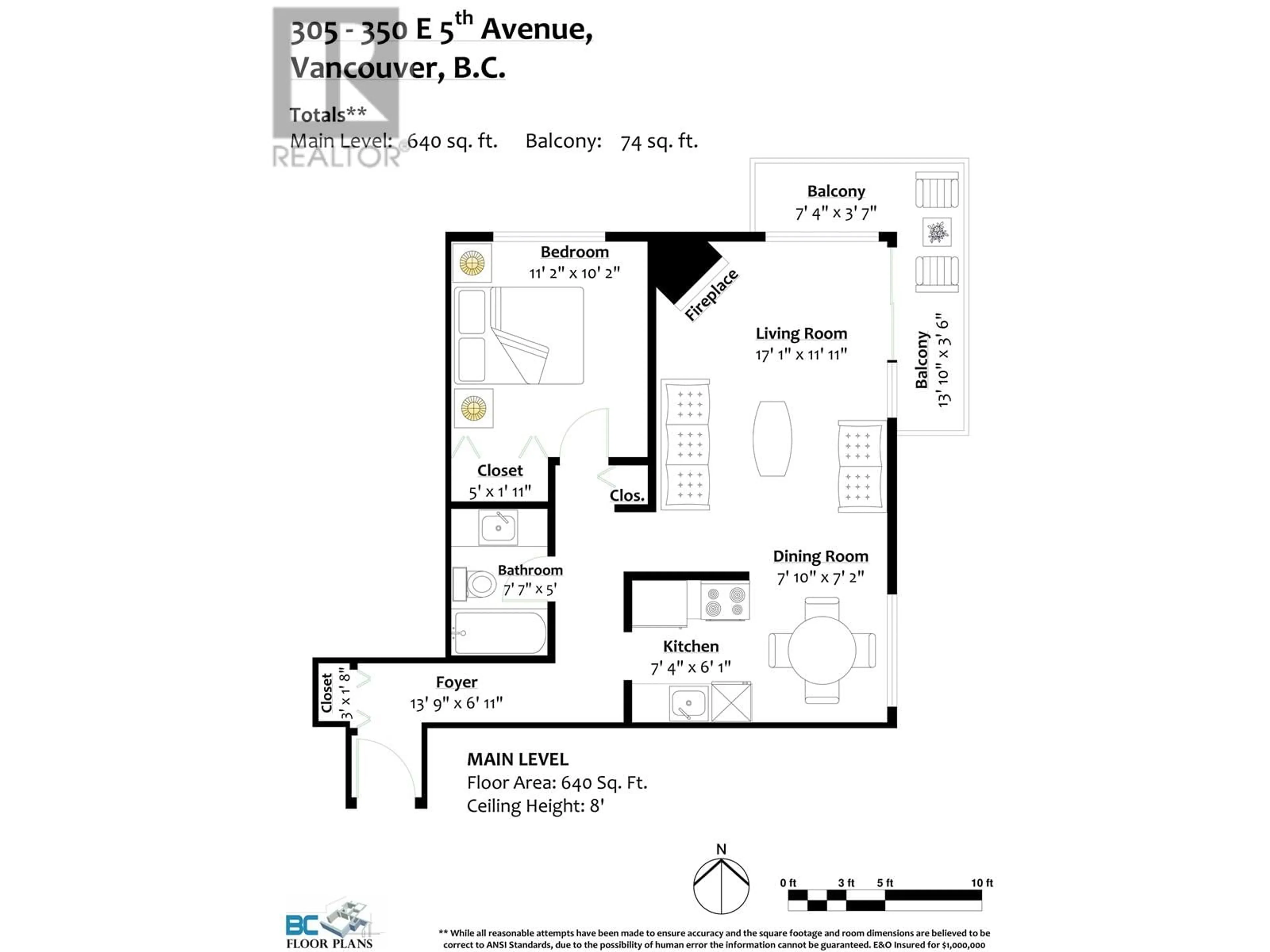 Floor plan for 305 350 E 5TH AVENUE, Vancouver British Columbia V5T1H4