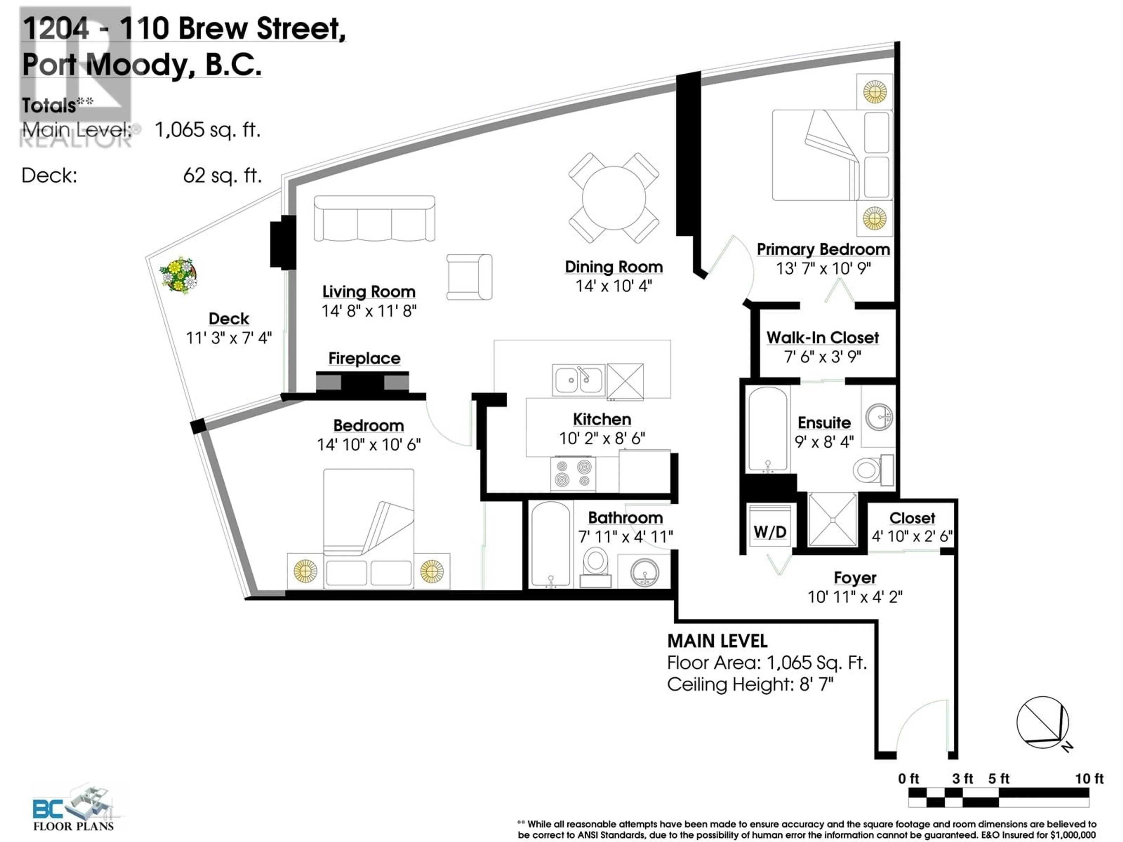 Floor plan for 1204 110 BREW STREET, Port Moody British Columbia V3H0E4