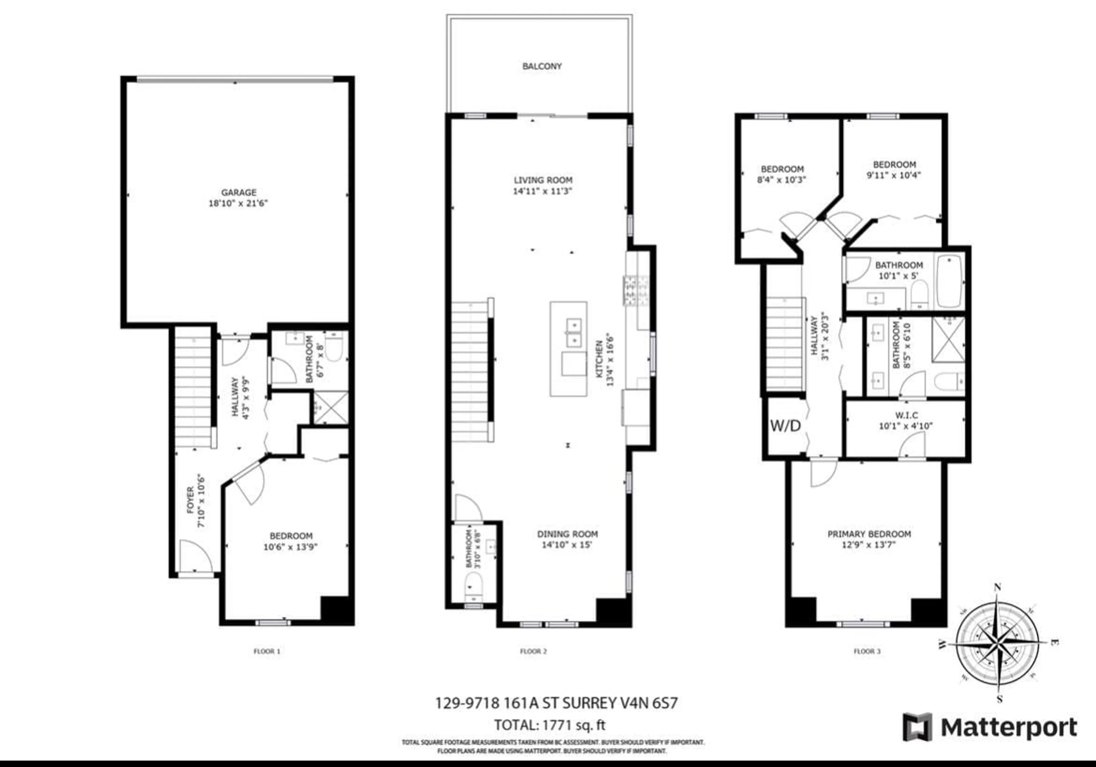 Floor plan for 129 9718 161A STREET, Surrey British Columbia V4N6S7