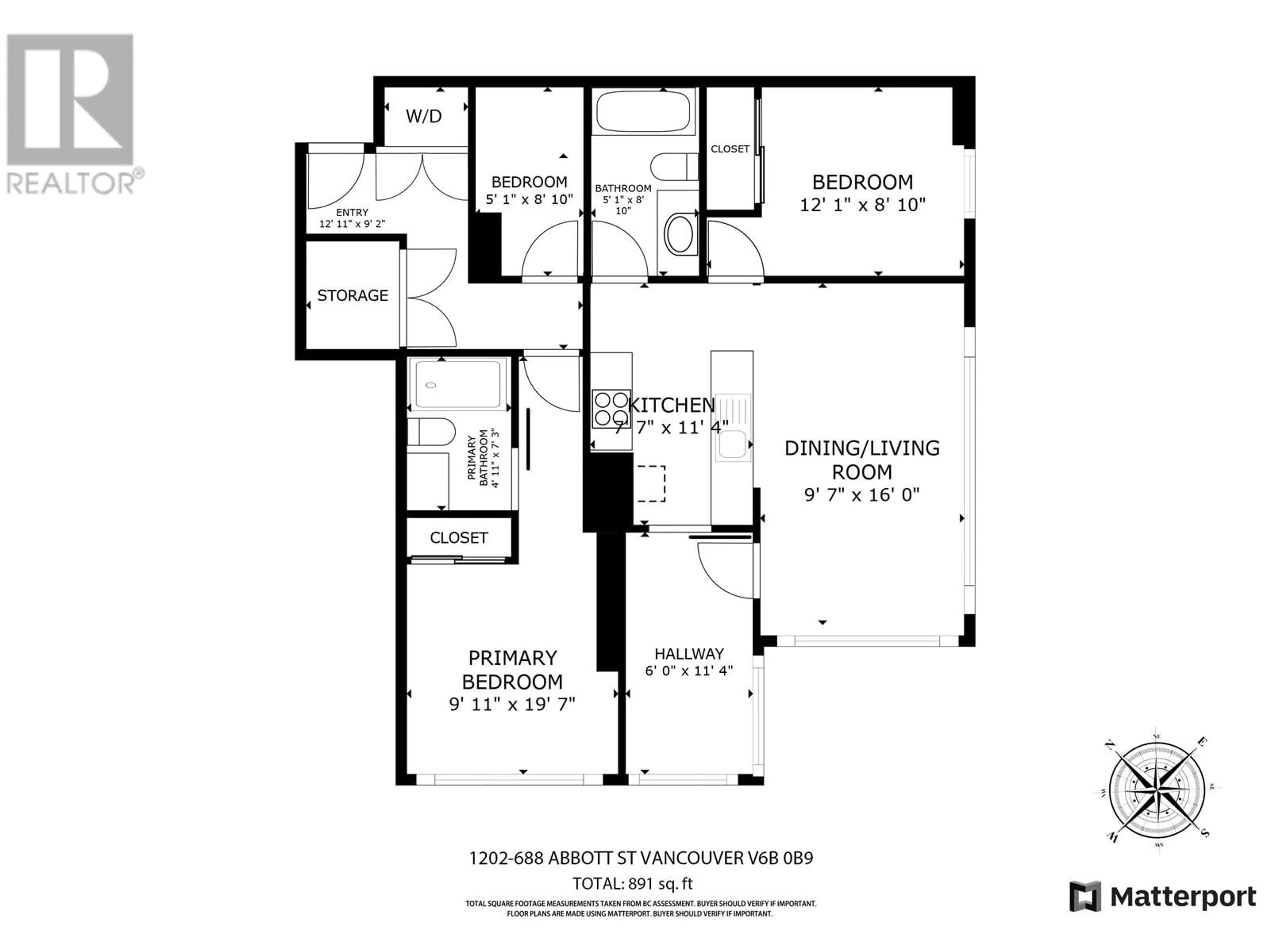 Floor plan for 1202 688 ABBOTT STREET, Vancouver British Columbia V6B0B9