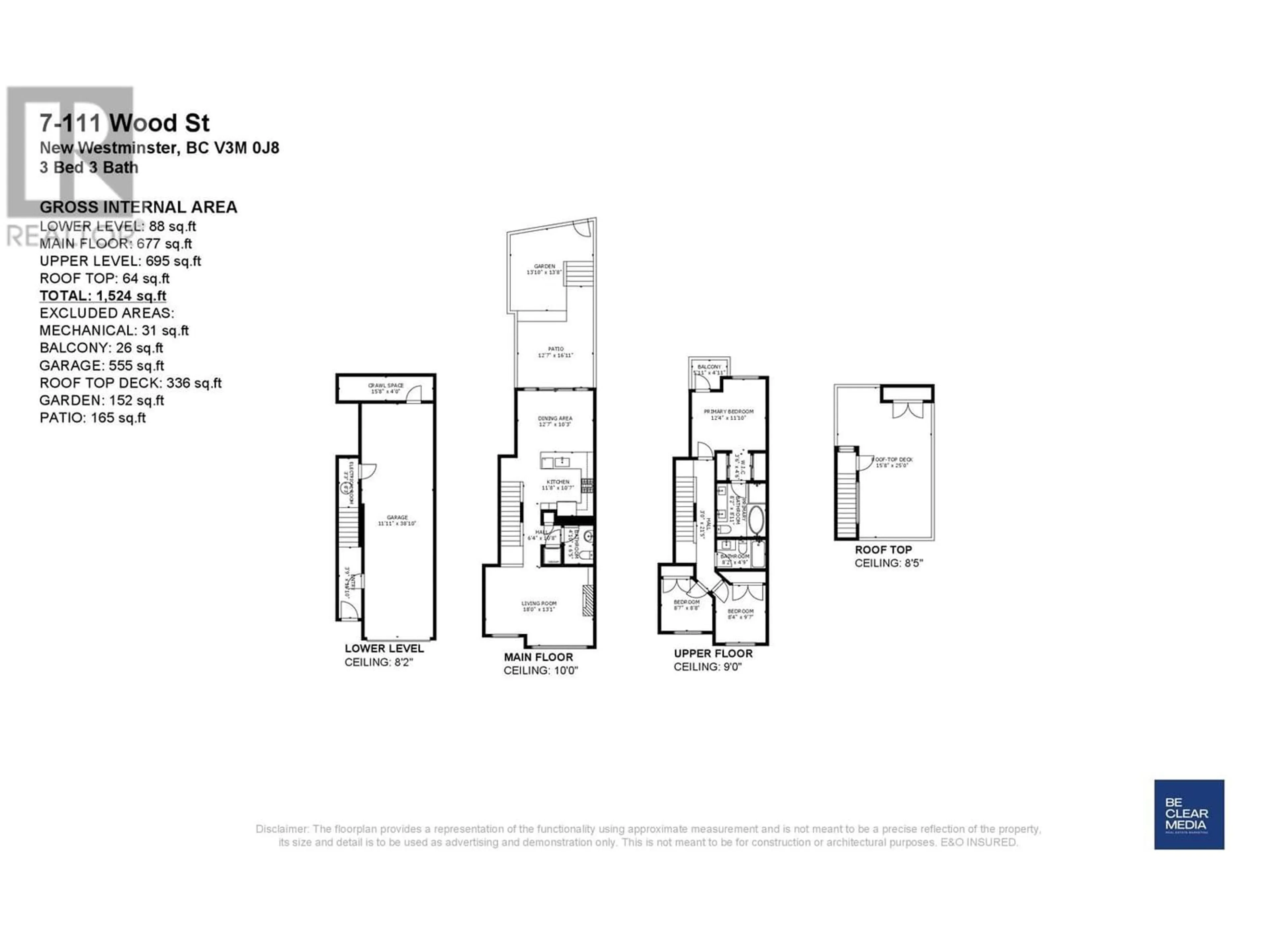 Floor plan for 7 111 WOOD STREET, New Westminster British Columbia V3M0J8