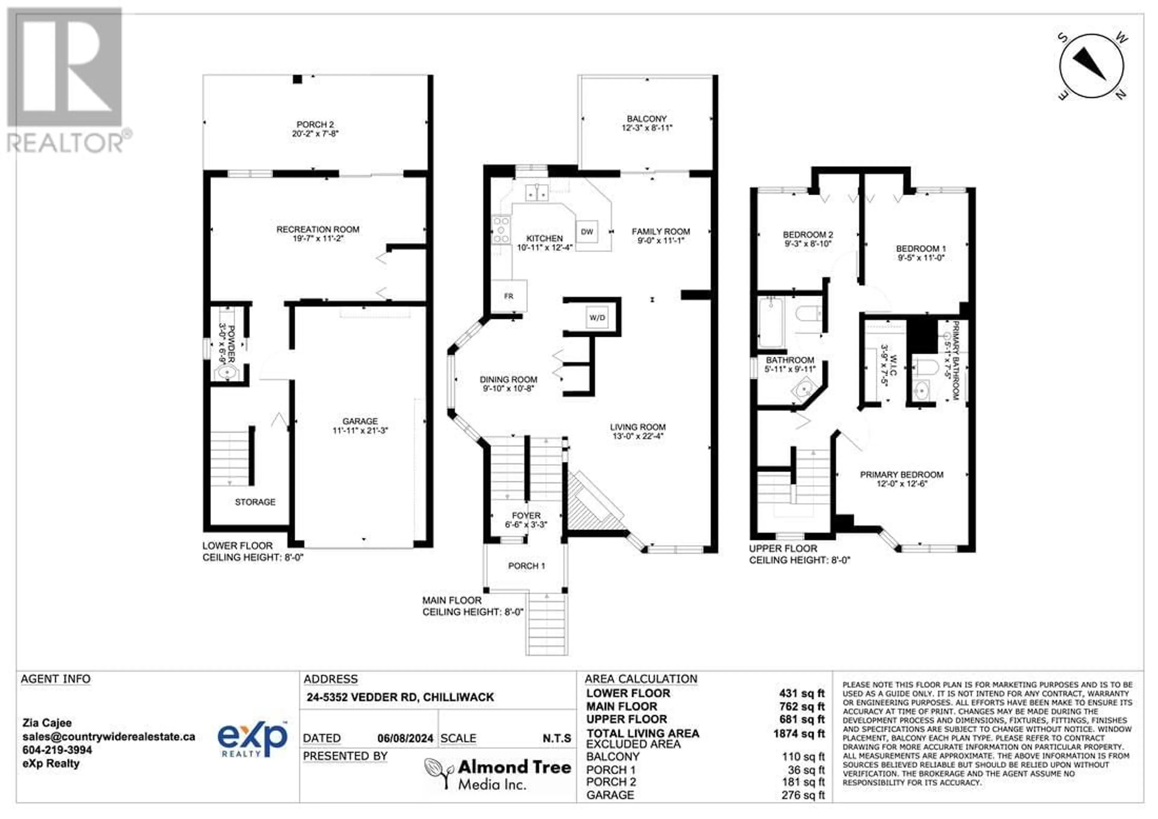 Floor plan for 24 5352 VEDDER ROAD, Chilliwack British Columbia V2R3S7