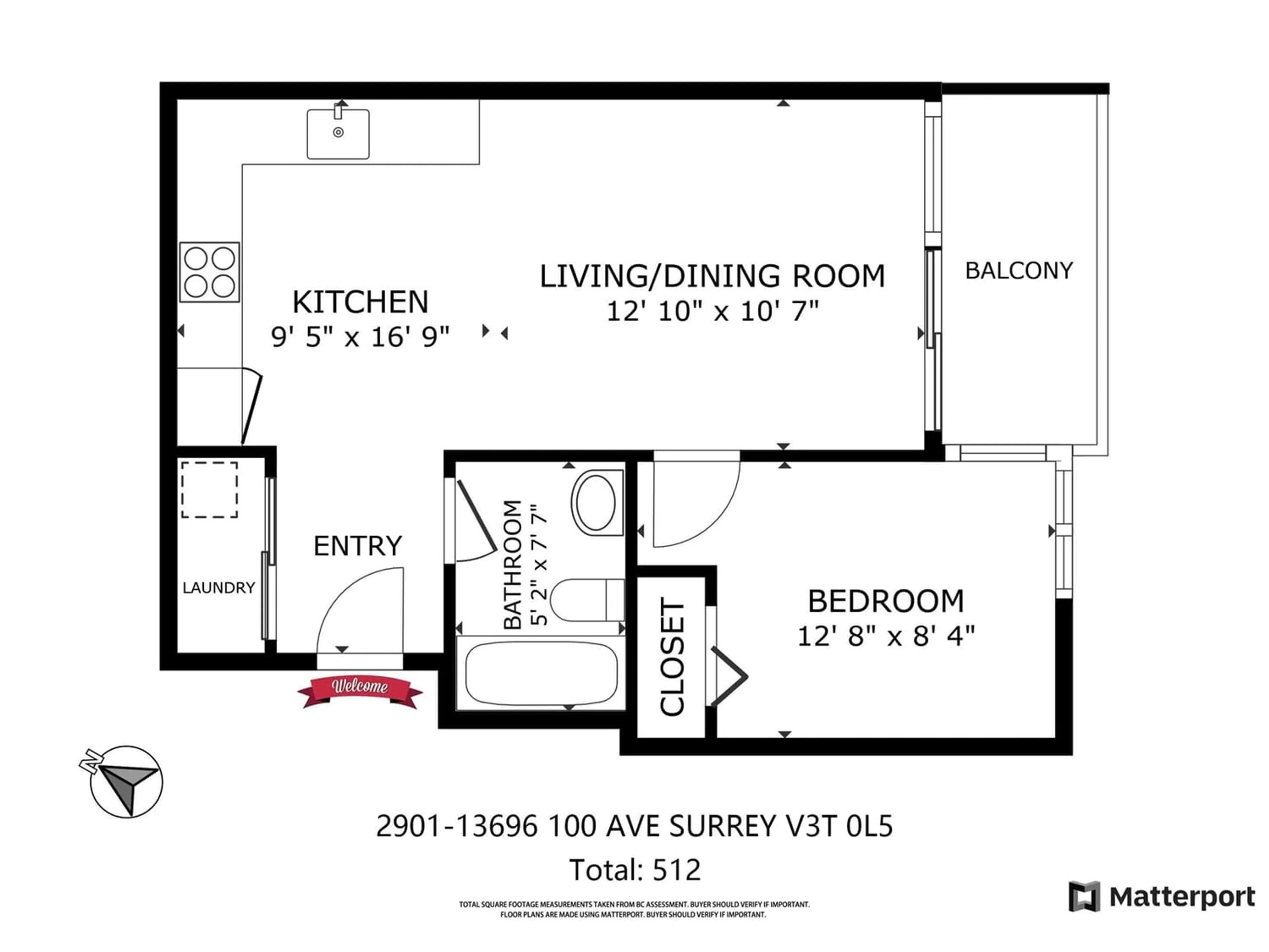 Floor plan for 2901 13696 100 AVENUE, Surrey British Columbia V3T0L5