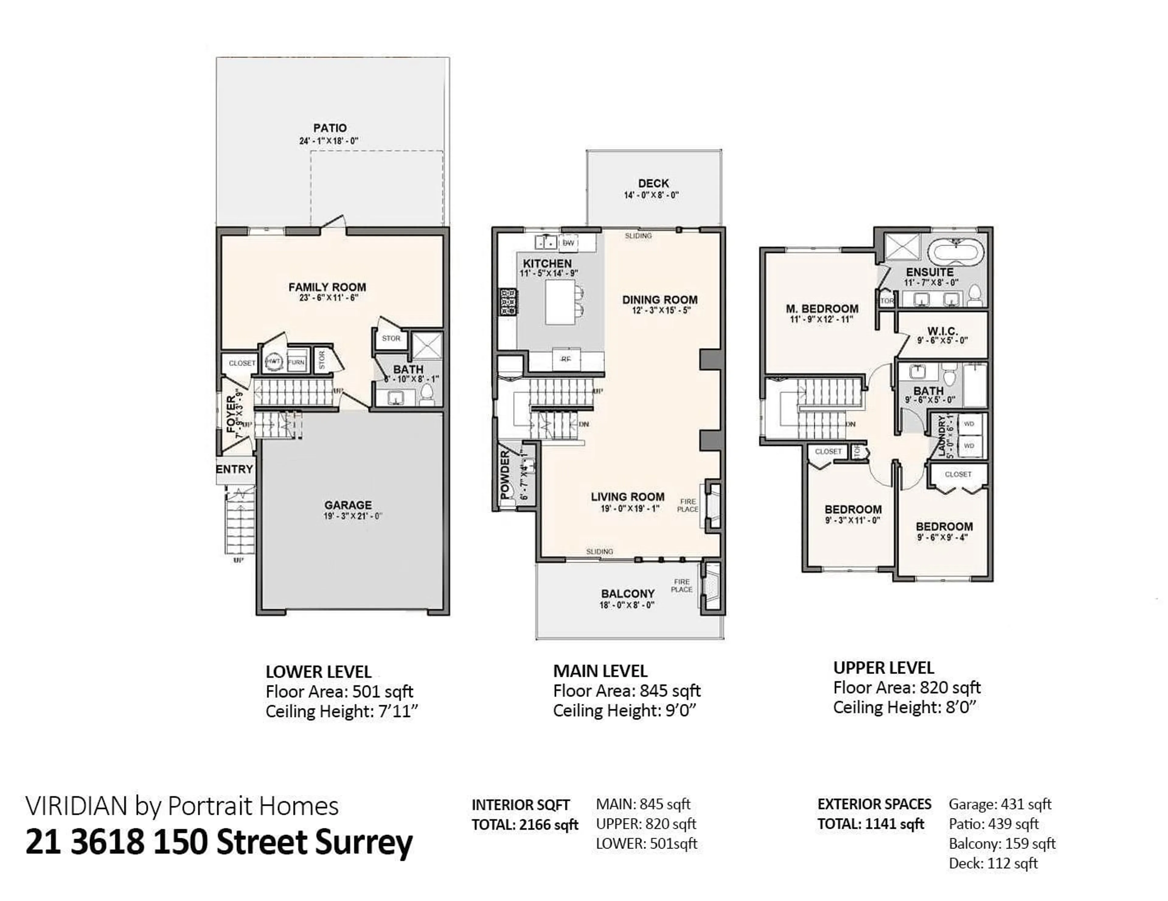 Floor plan for 21 3618 150 STREET, Surrey British Columbia V3Z0W3