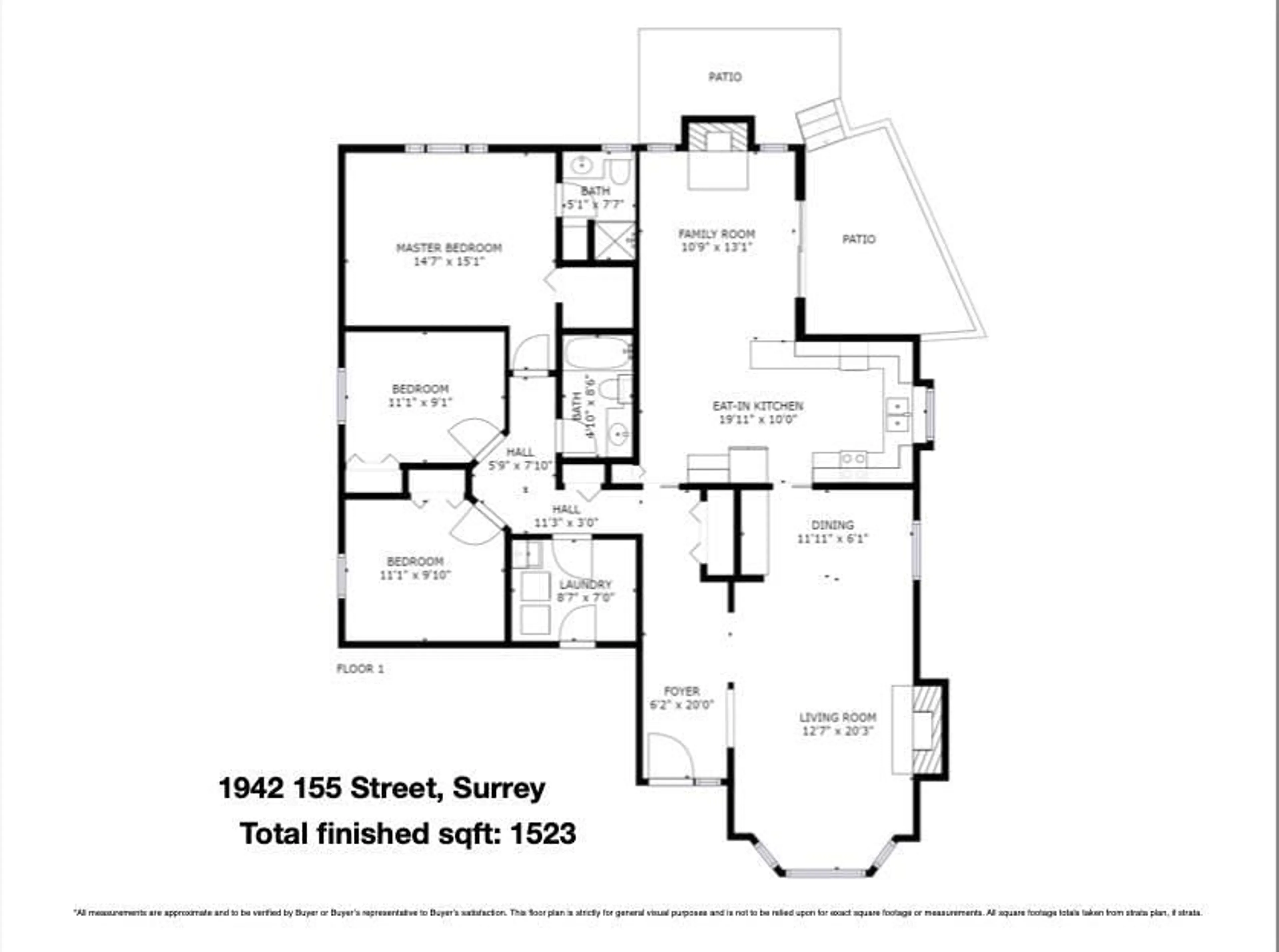 Floor plan for 1942 155 STREET, Surrey British Columbia V4A7M9