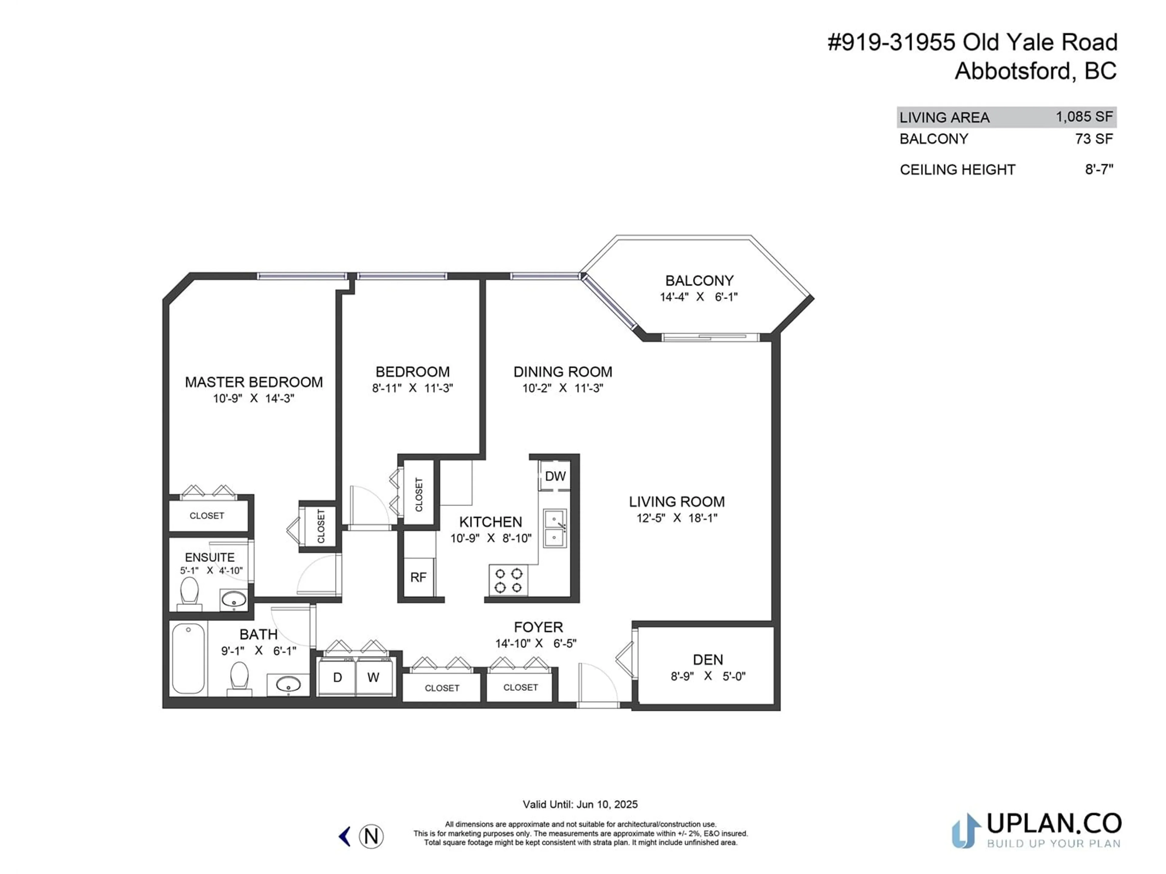 Floor plan for 919 31955 OLD YALE ROAD, Abbotsford British Columbia V2T4N1