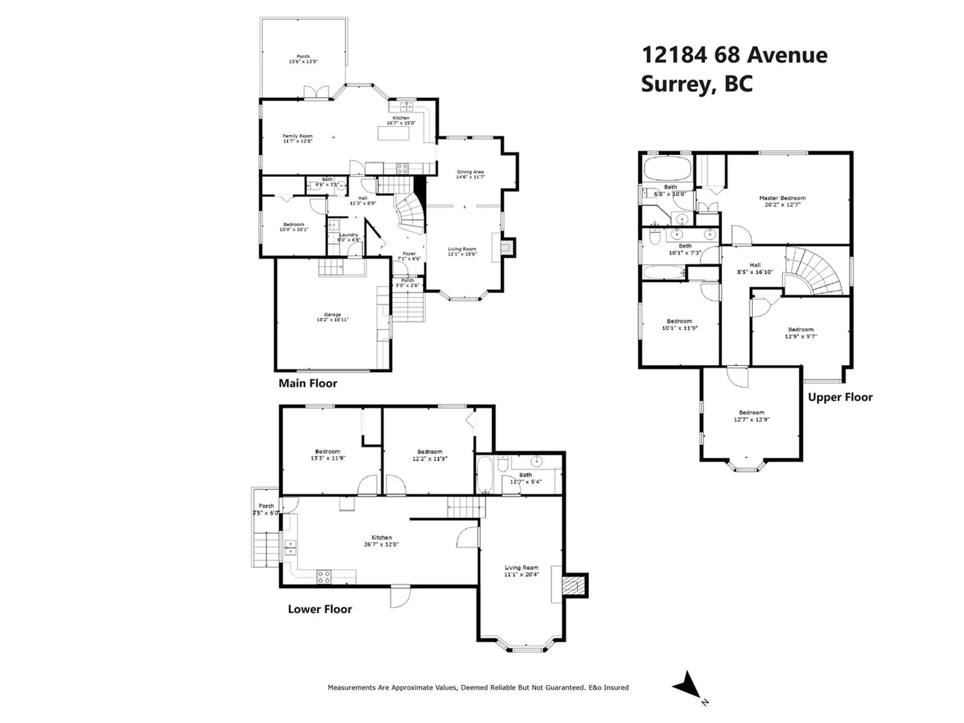 Floor plan for 12184 68TH AVENUE, Surrey British Columbia V3W0Z4