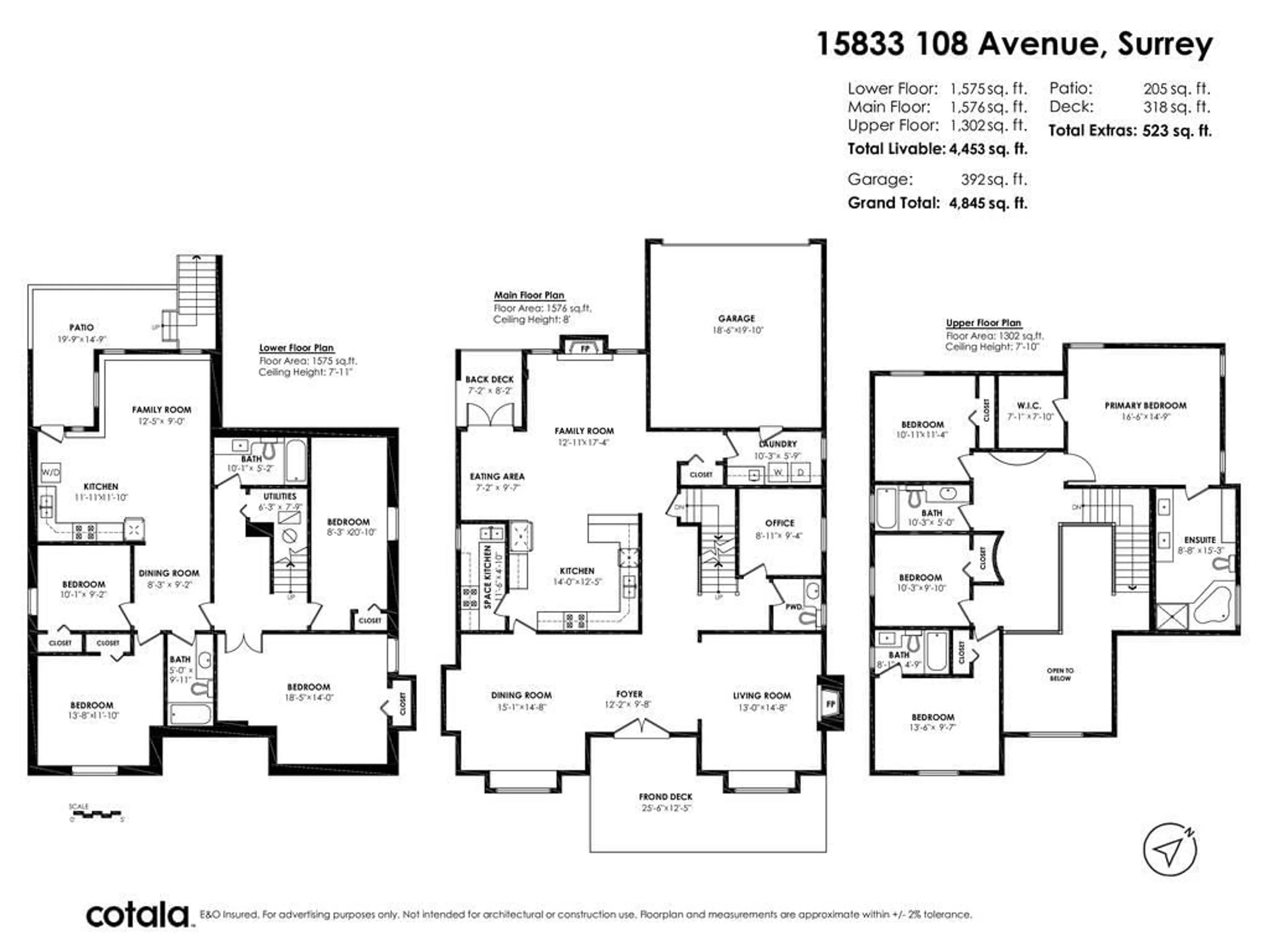 Floor plan for 15833 108 AVENUE, Surrey British Columbia V4N1J8