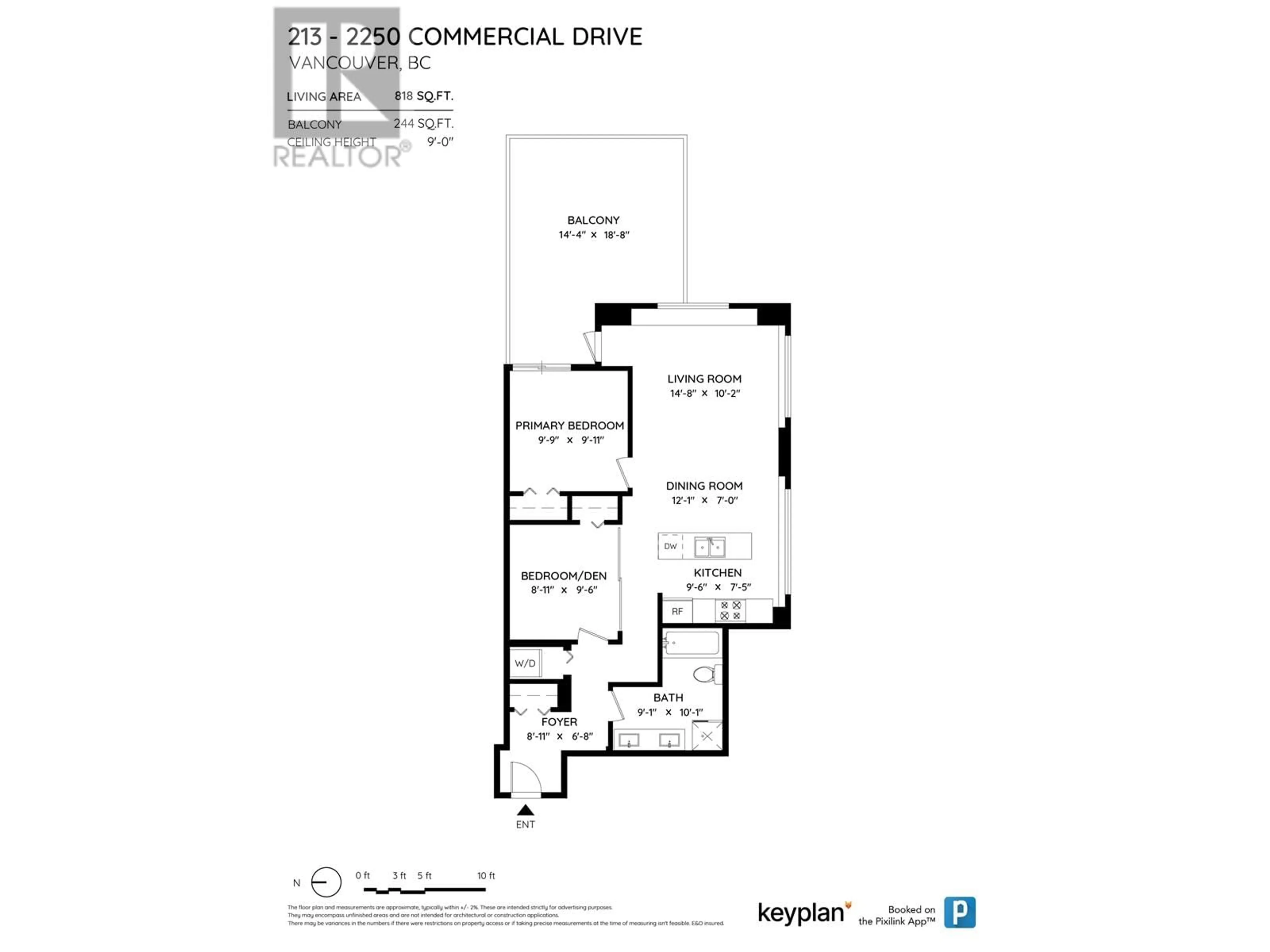 Floor plan for 213 2250 COMMERCIAL DRIVE, Vancouver British Columbia V5N5P9