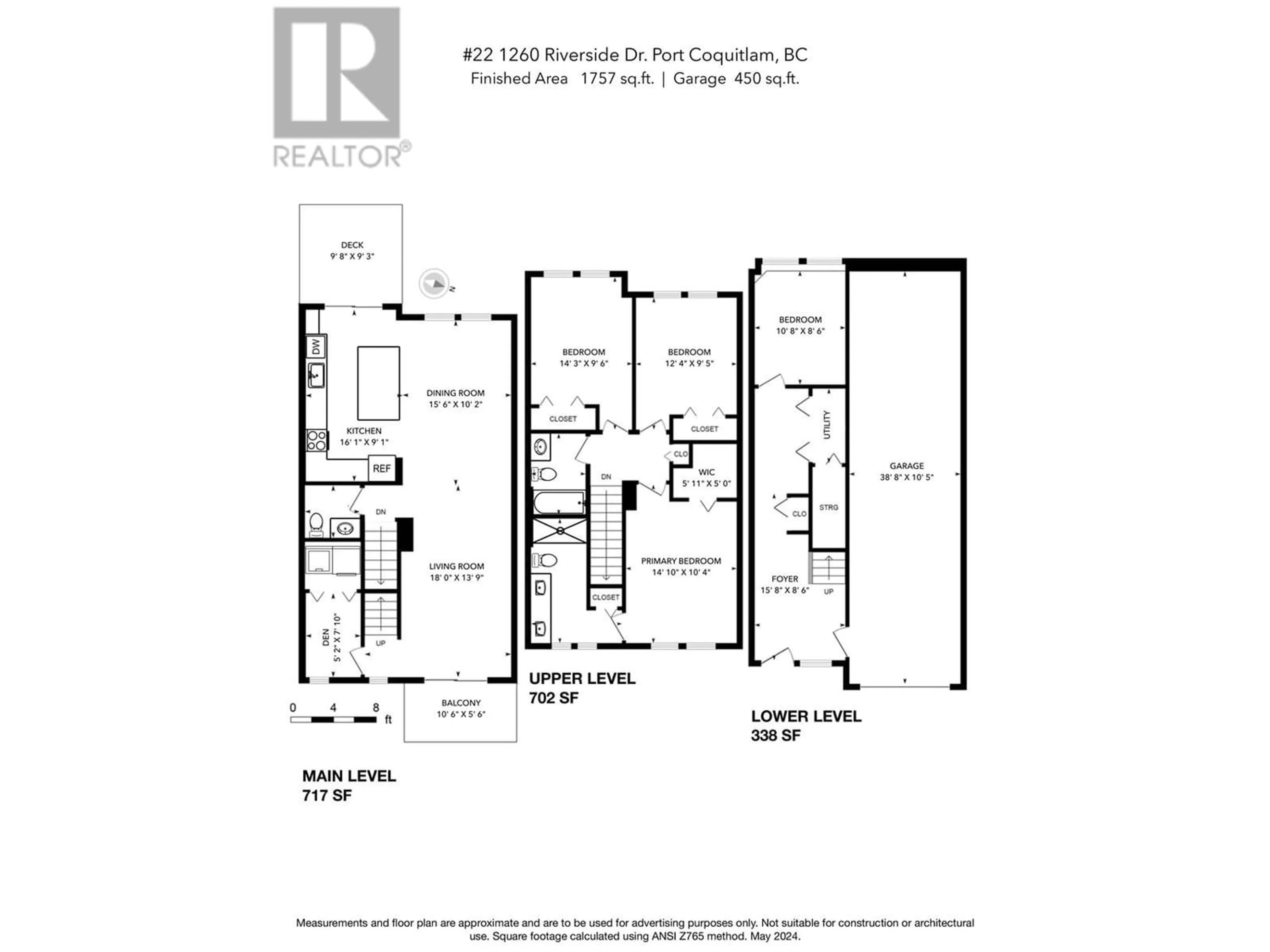 Floor plan for 22 1260 RIVERSIDE DRIVE, Port Coquitlam British Columbia V3B8C7