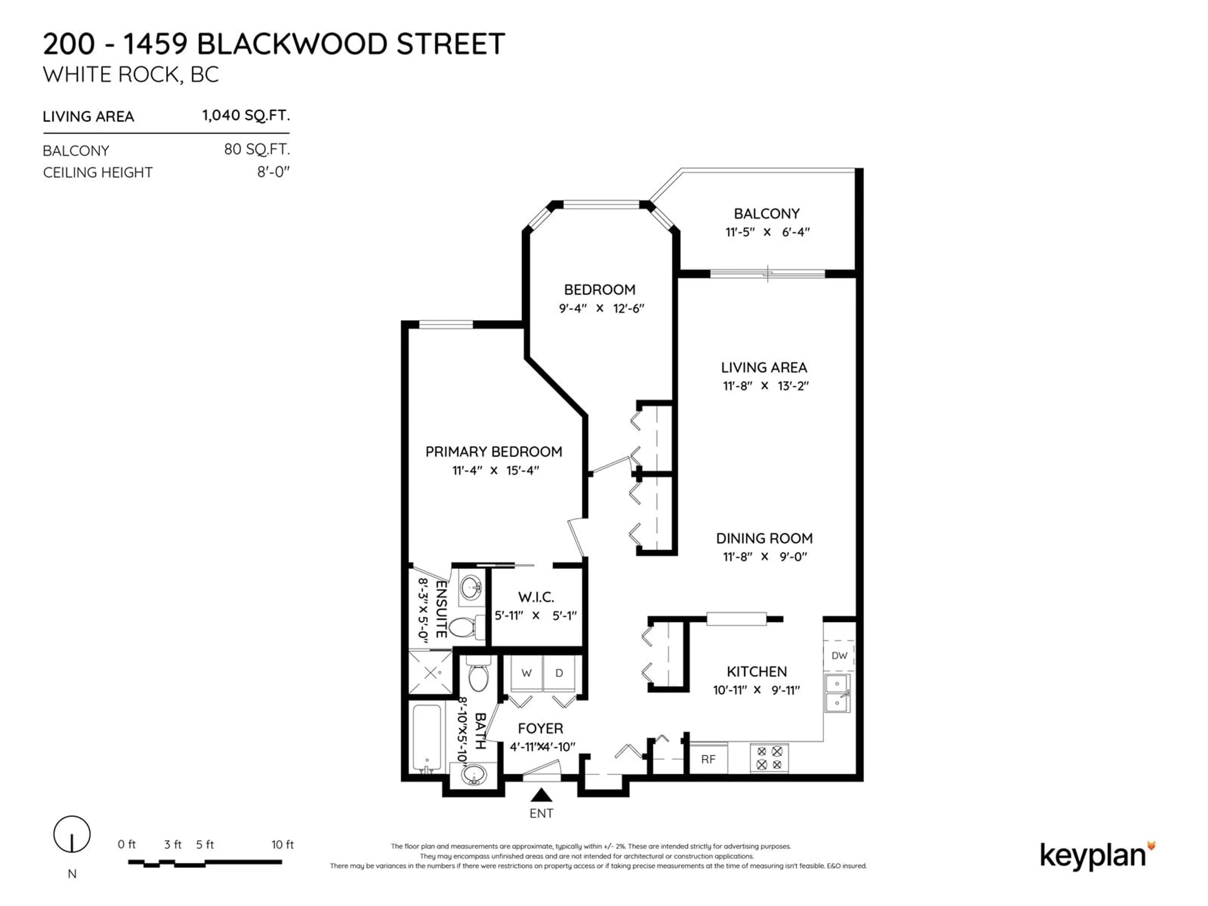 Floor plan for 200 1459 BLACKWOOD STREET, White Rock British Columbia V4B3V6