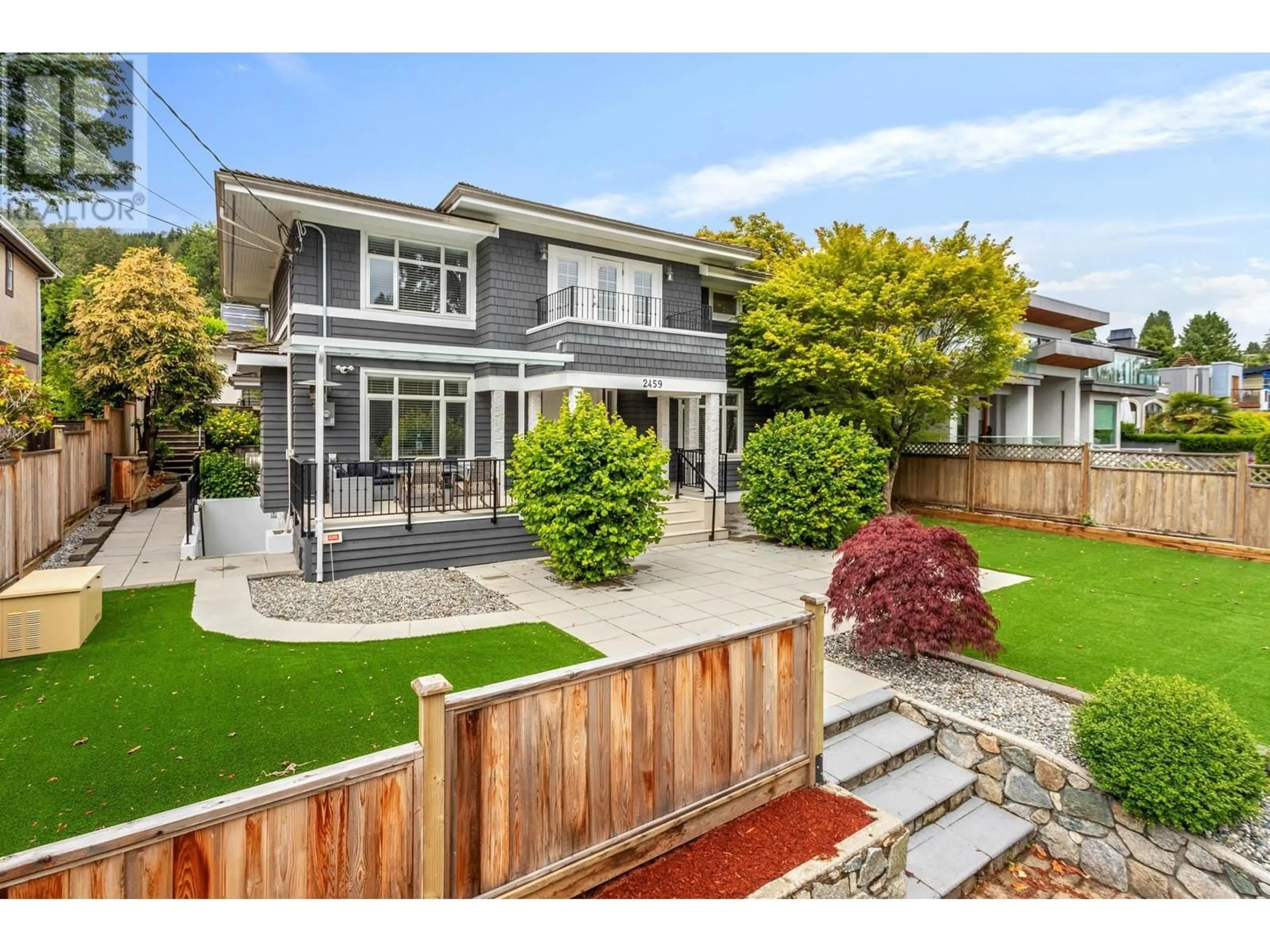 Frontside or backside of a home, the fenced backyard for 2459 MATHERS AVENUE, West Vancouver British Columbia V7V2H9