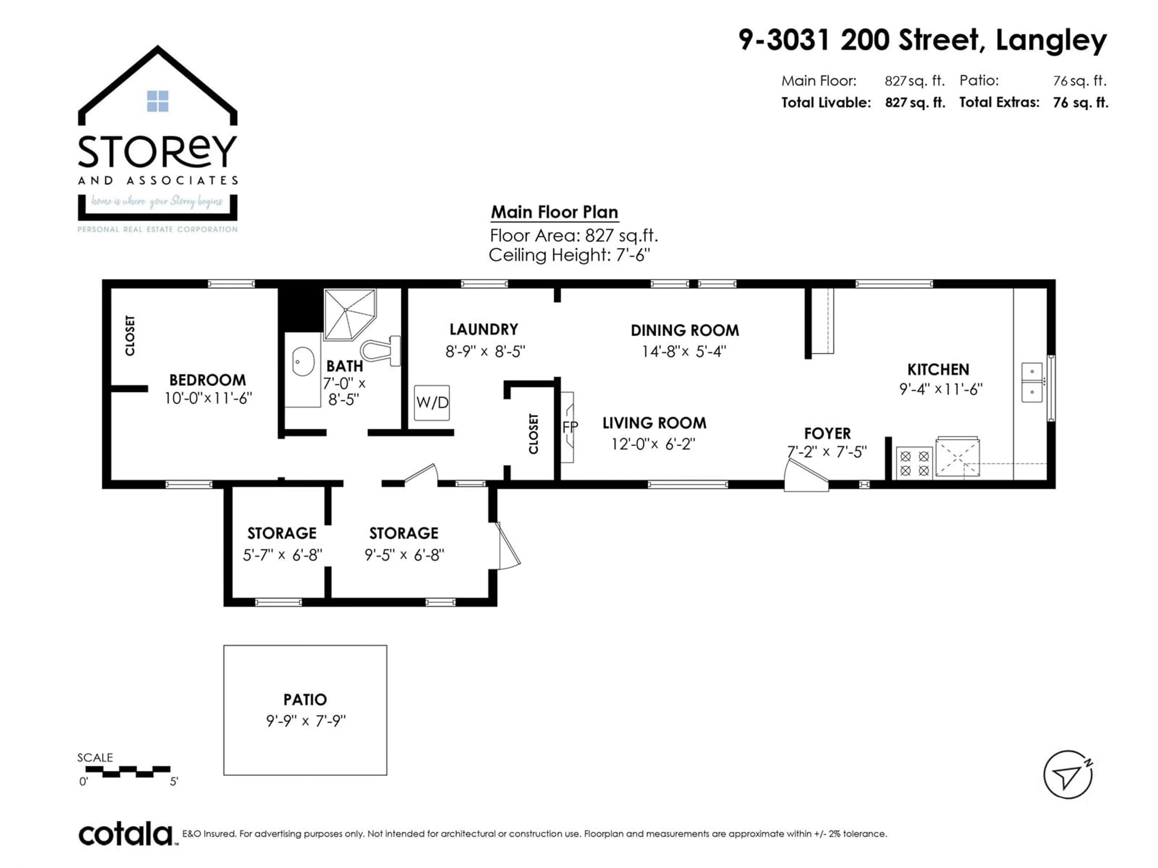 Floor plan for 9 3031 200 STREET, Langley British Columbia V2Z1N5