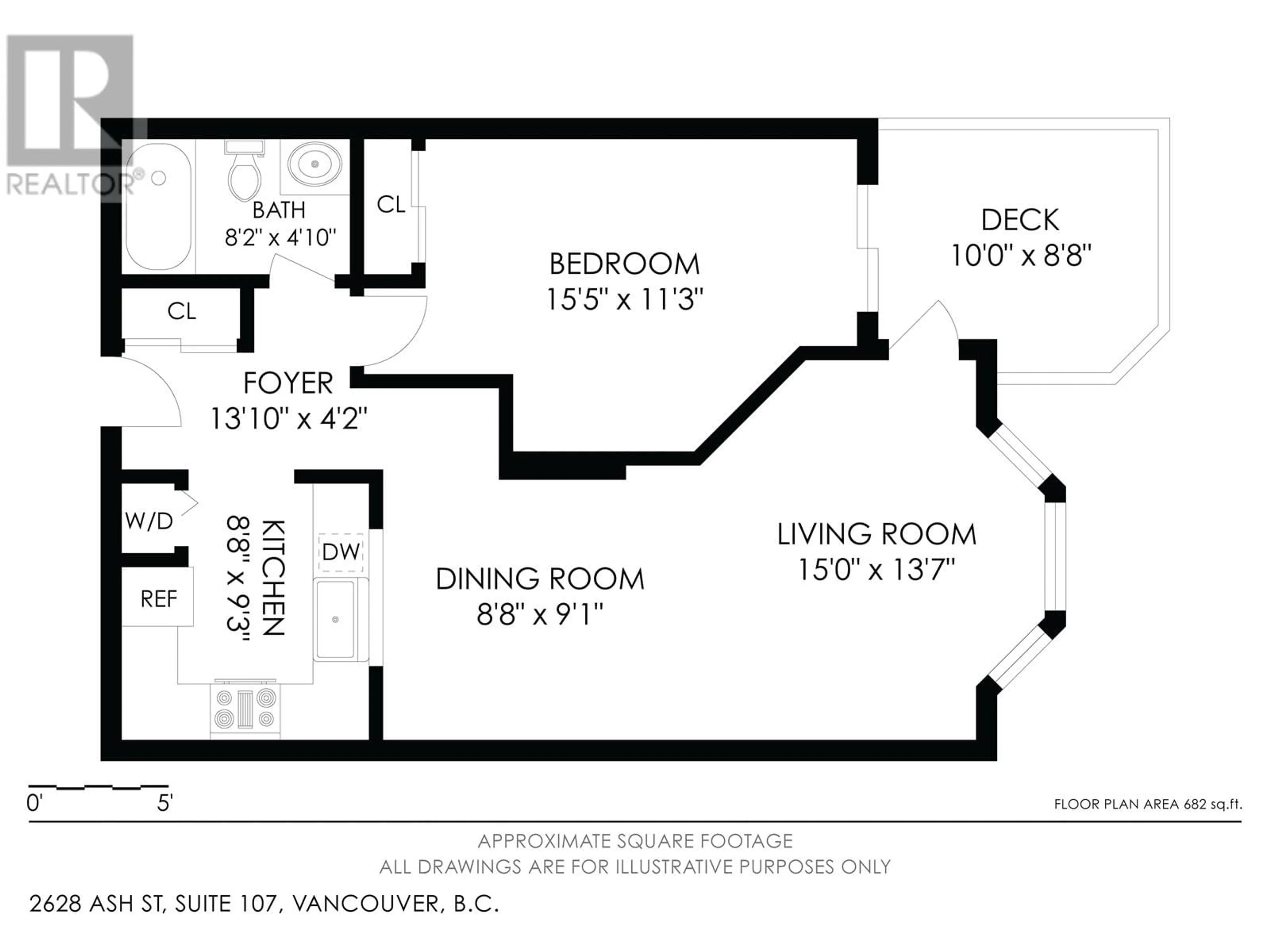 Floor plan for 107 2628 ASH STREET, Vancouver British Columbia V5Z4L2