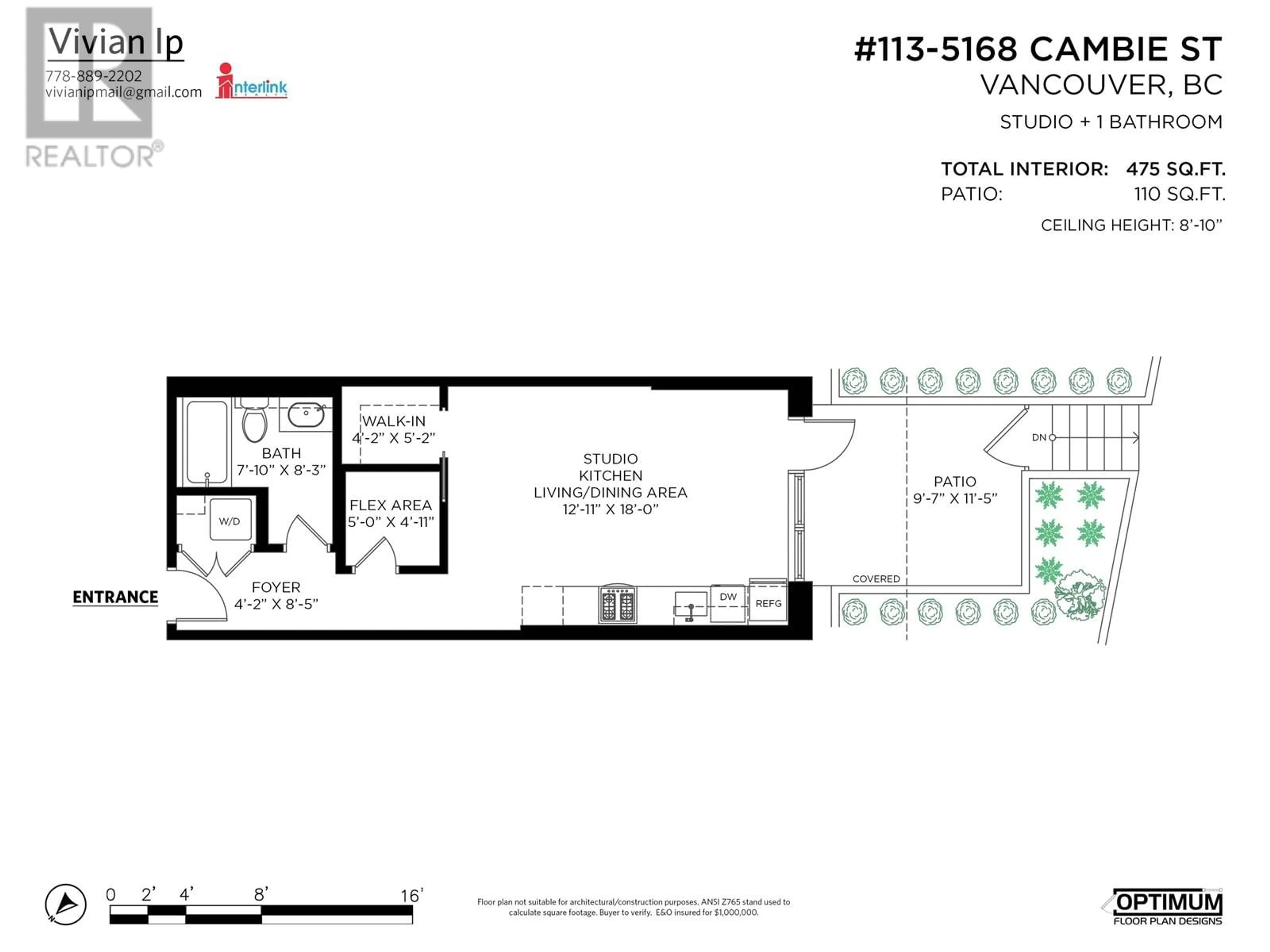 Floor plan for 113 5168 CAMBIE STREET, Vancouver British Columbia V5Z0K7