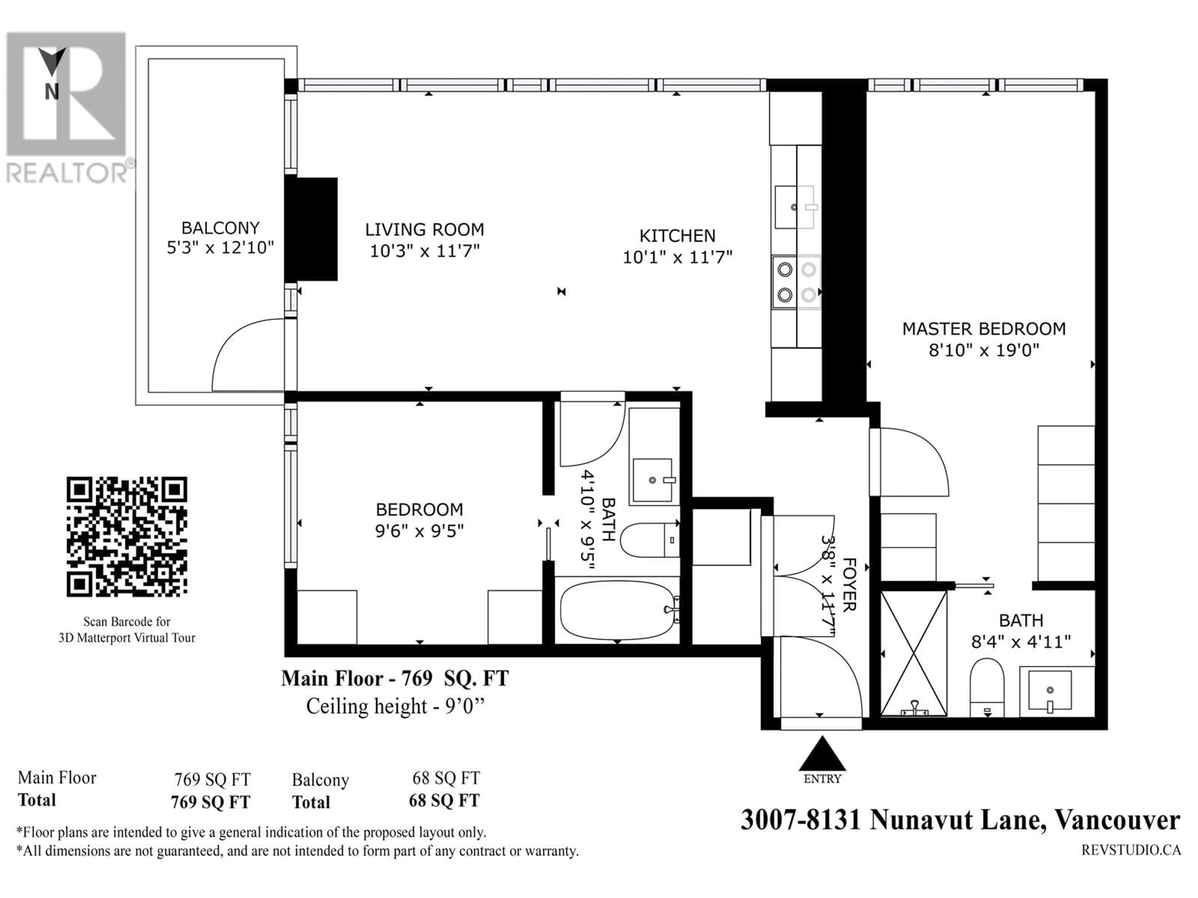 Floor plan for 3007 8131 NUNAVUT LANE, Vancouver British Columbia V5X0E2