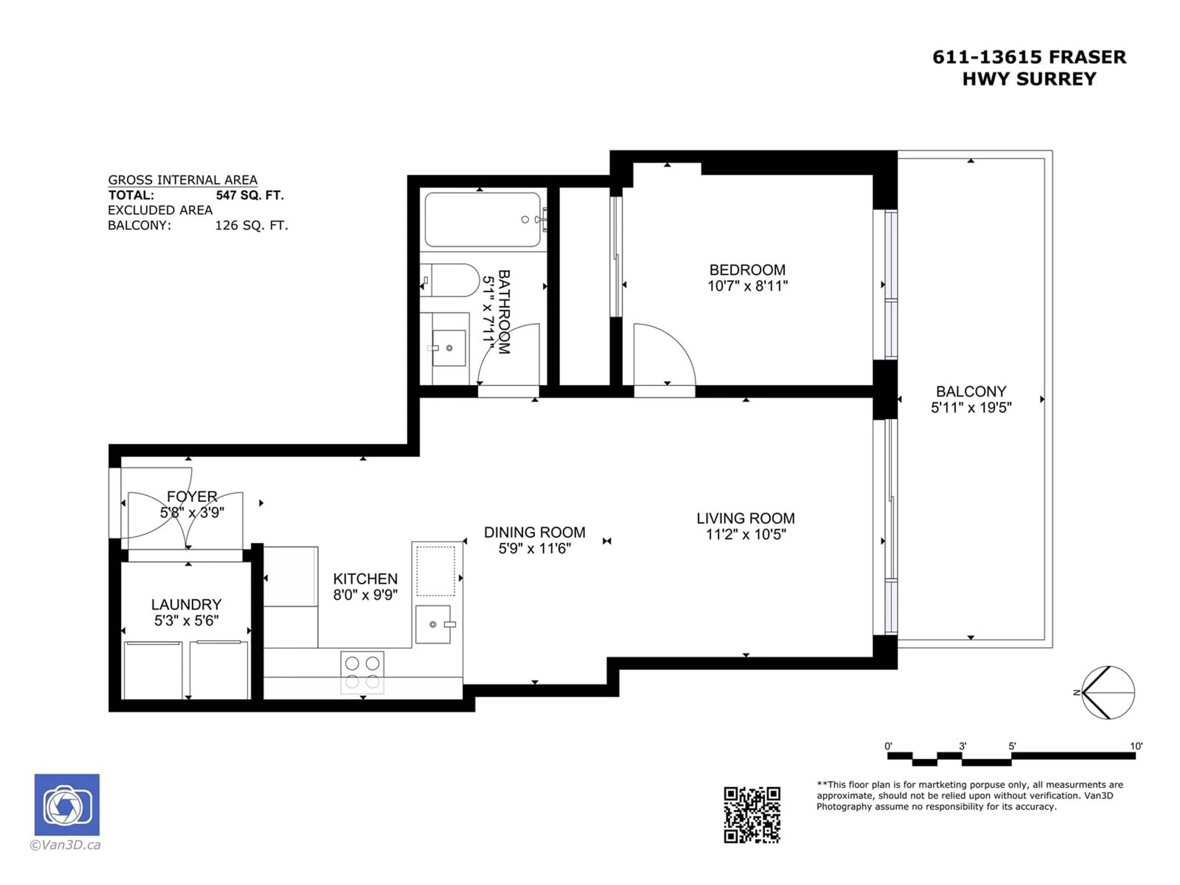 Floor plan for 611 13615 FRASER HIGHWAY, Surrey British Columbia V3T0P7