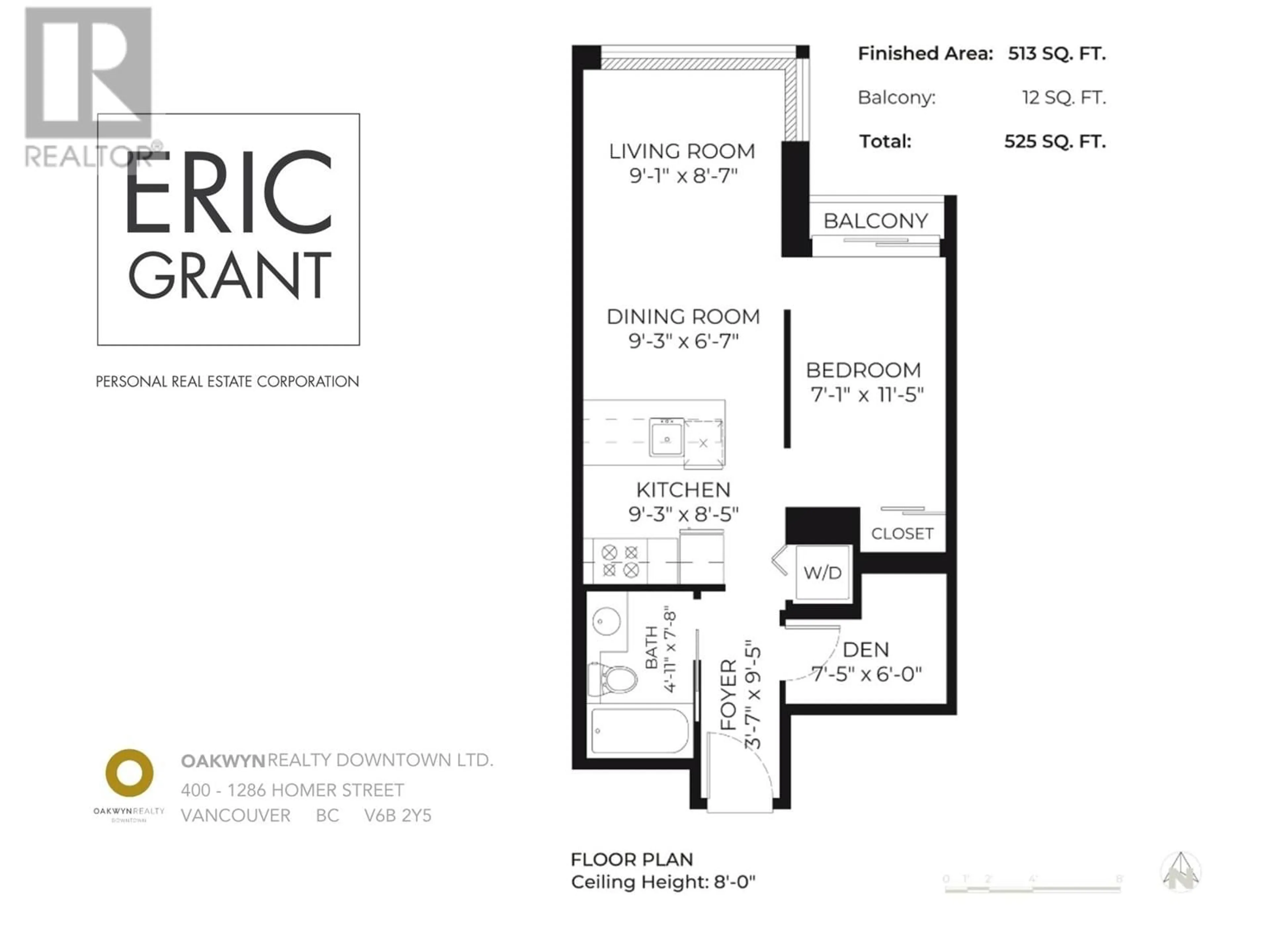 Floor plan for 1505 1082 SEYMOUR STREET, Vancouver British Columbia V6B1X9