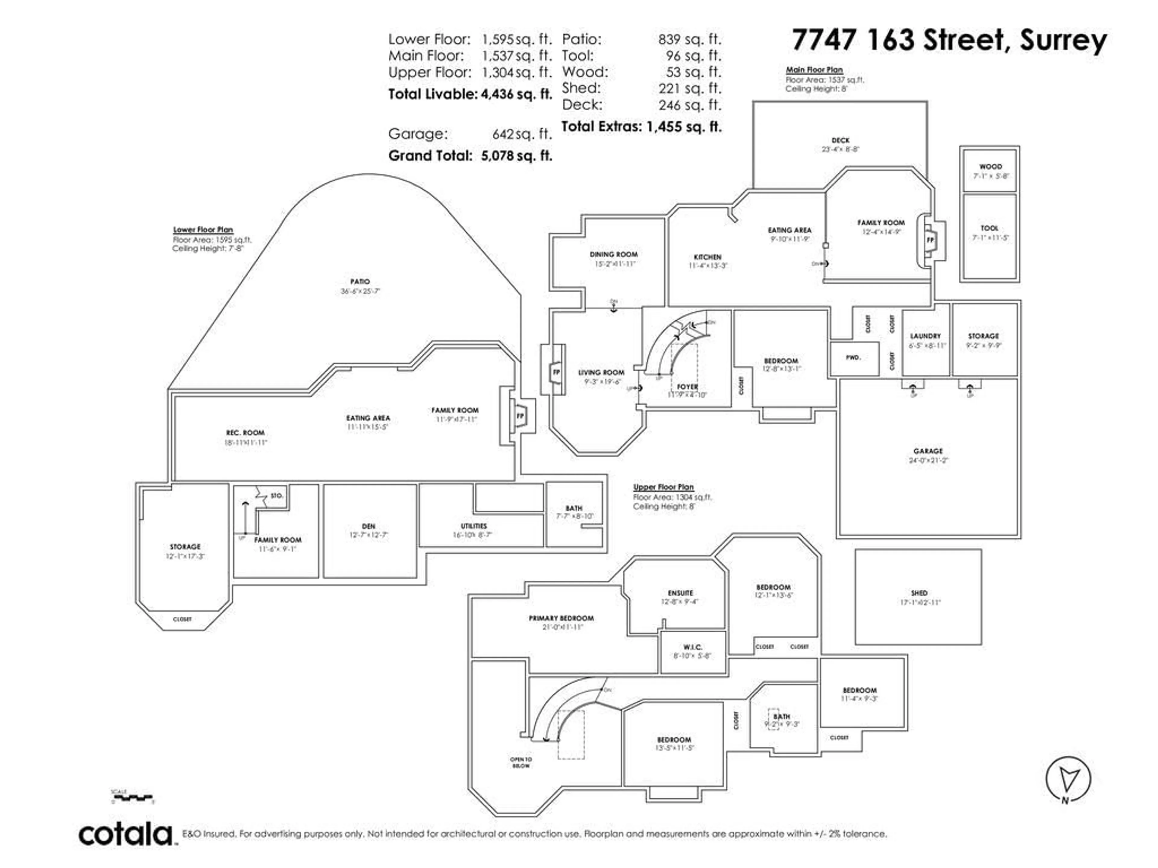 Floor plan for 7747 163 STREET, Surrey British Columbia V4N0L1