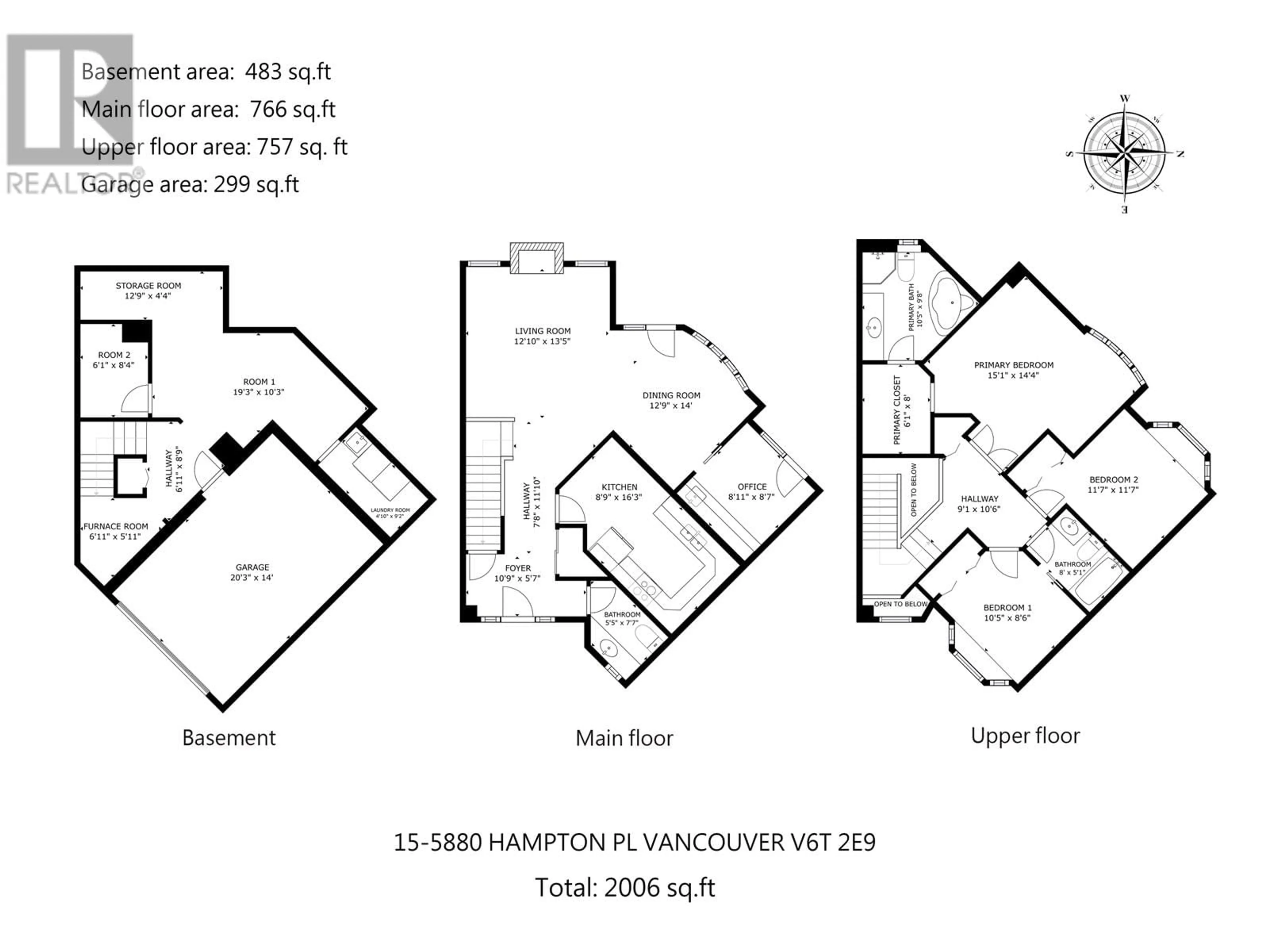 Floor plan for 15 5880 HAMPTON PLACE, Vancouver British Columbia V6T2E9