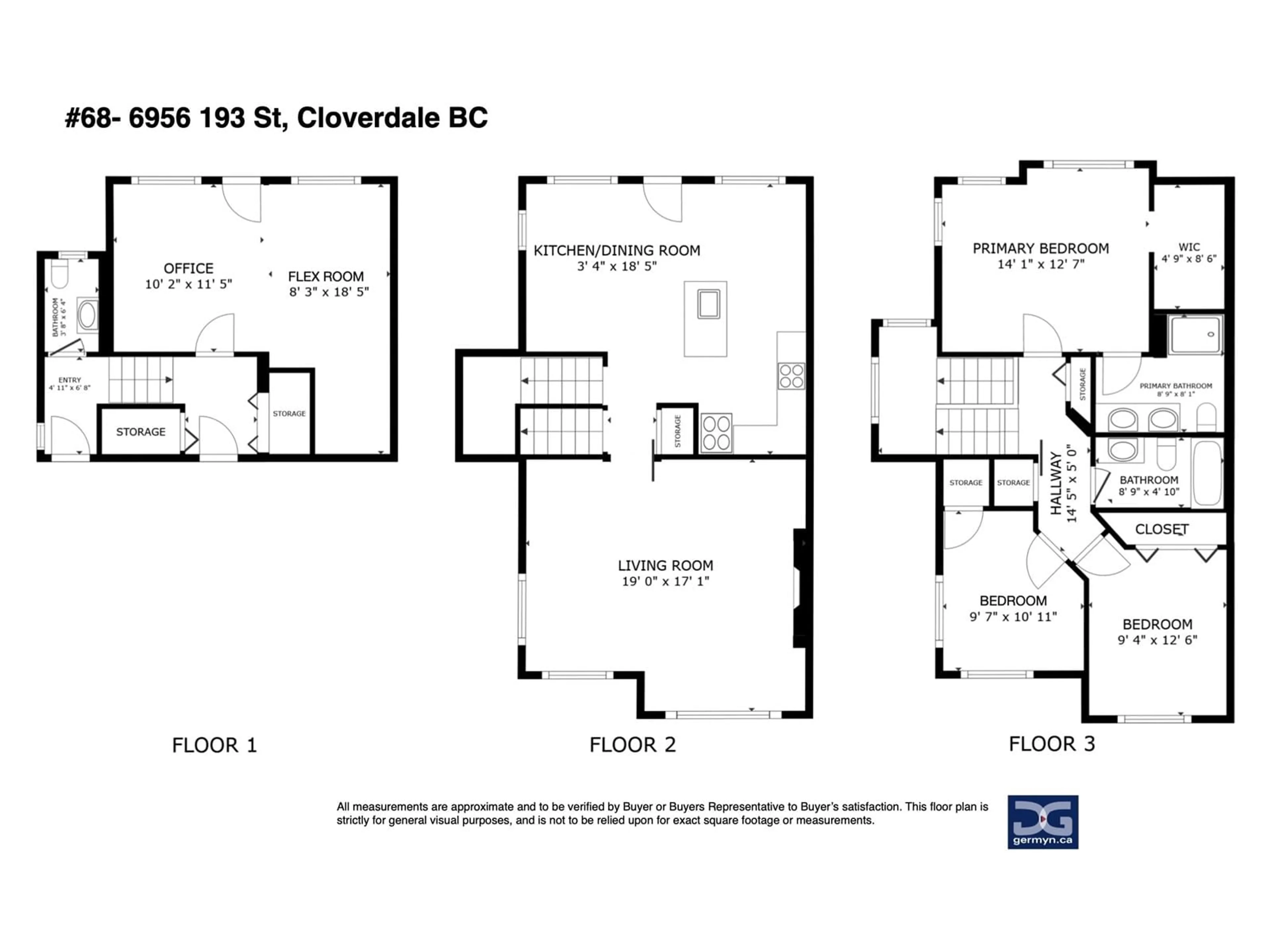 Floor plan for 68 6956 193 STREET, Surrey British Columbia V4N6E7