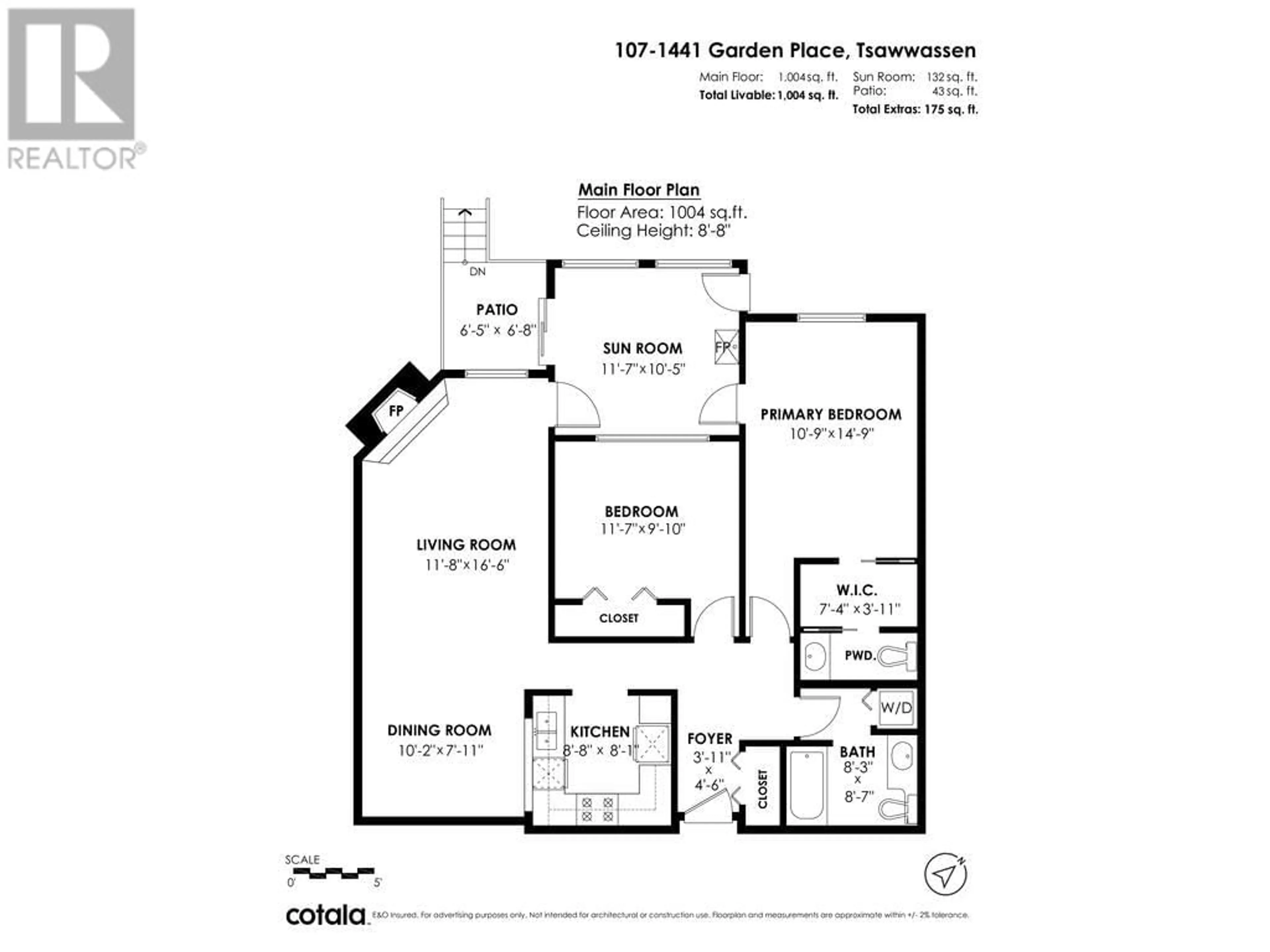 Floor plan for 107 1441 GARDEN PLACE, Delta British Columbia V4M3Z2