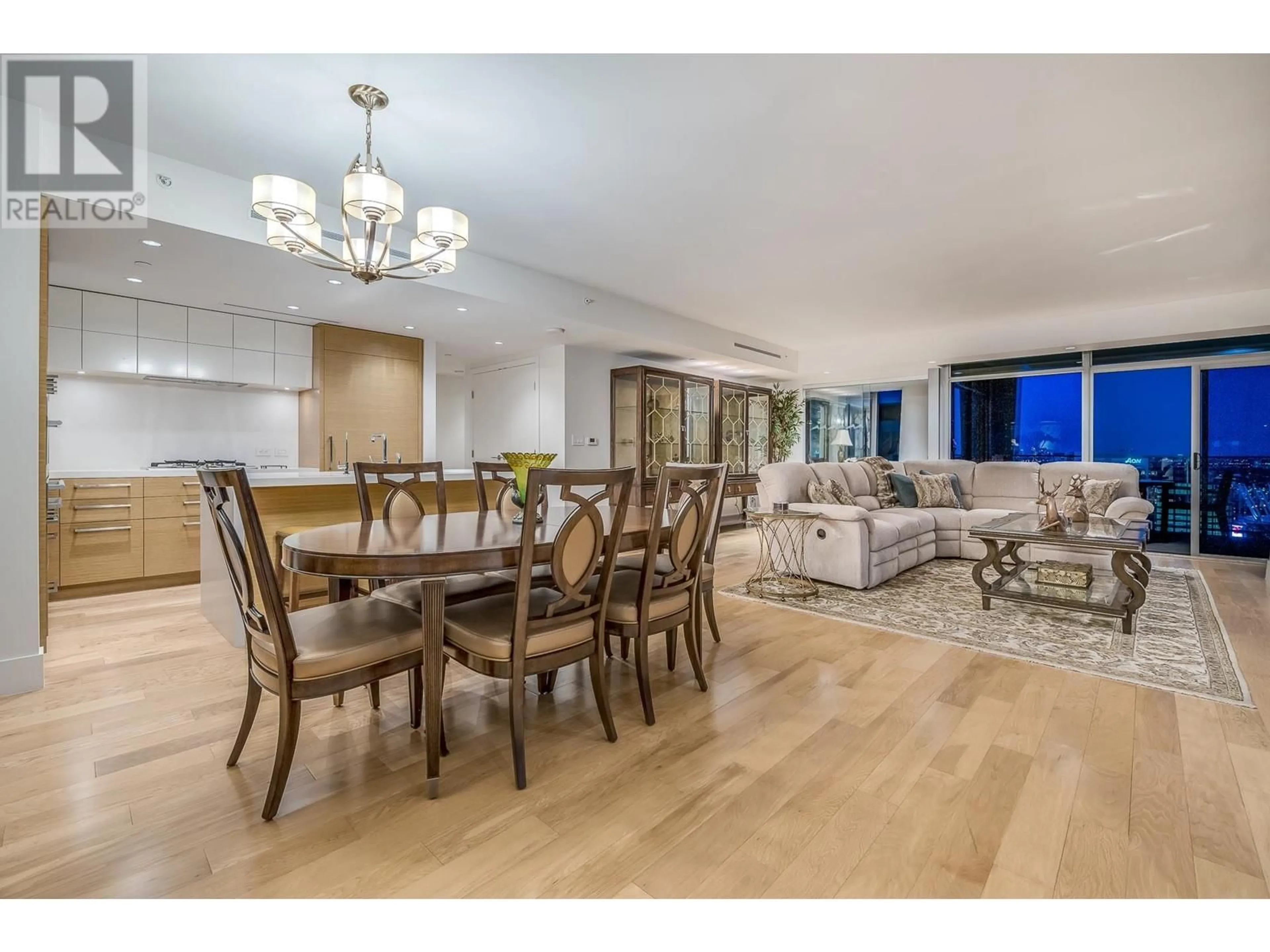 Dining room, wood floors for 2905 667 HOWE STREET, Vancouver British Columbia V6C0B5