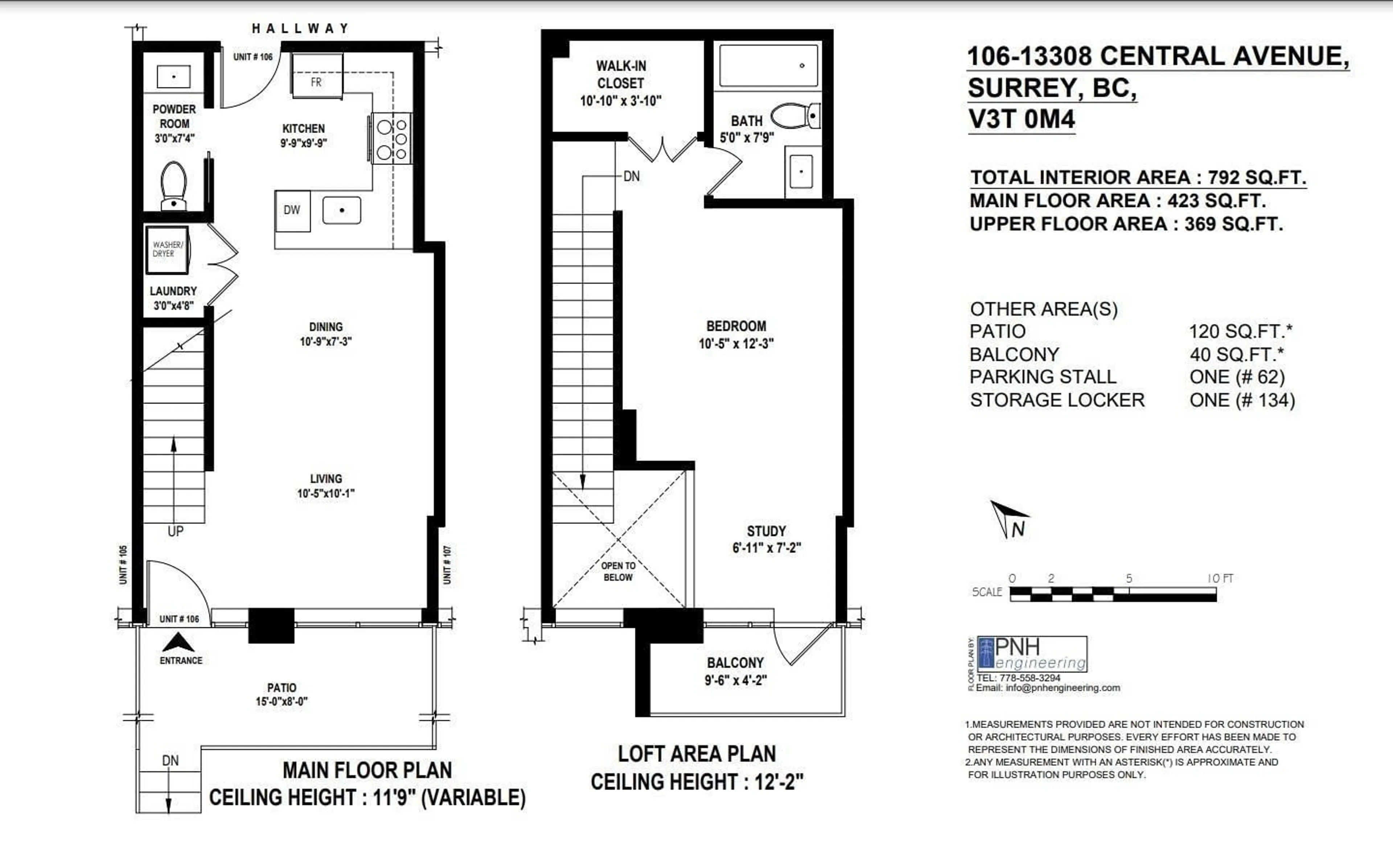Floor plan for 106 13308 CENTRAL AVENUE, Surrey British Columbia V3T0M4