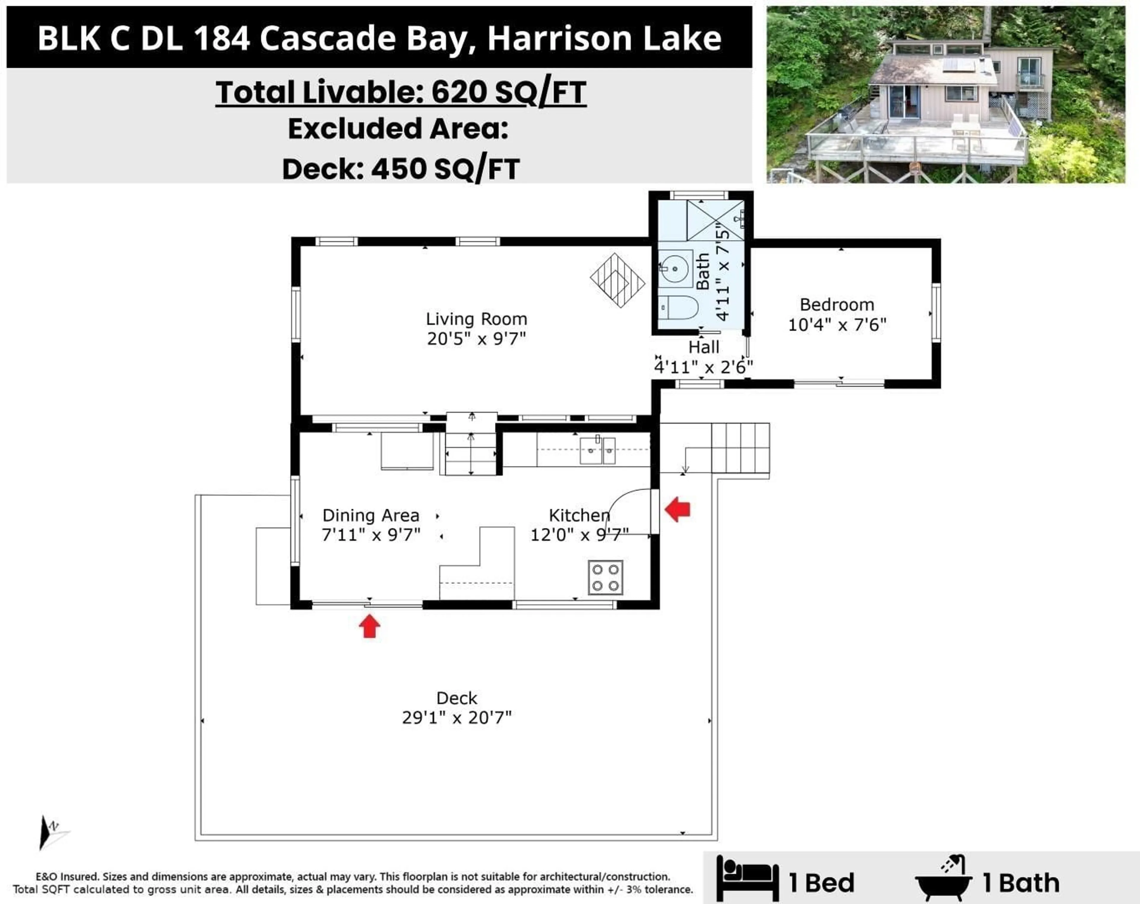 Floor plan for BLK C DL 184 CASCADE BAY|Harrison Lake, Harrison Hot Springs British Columbia V0M1K0