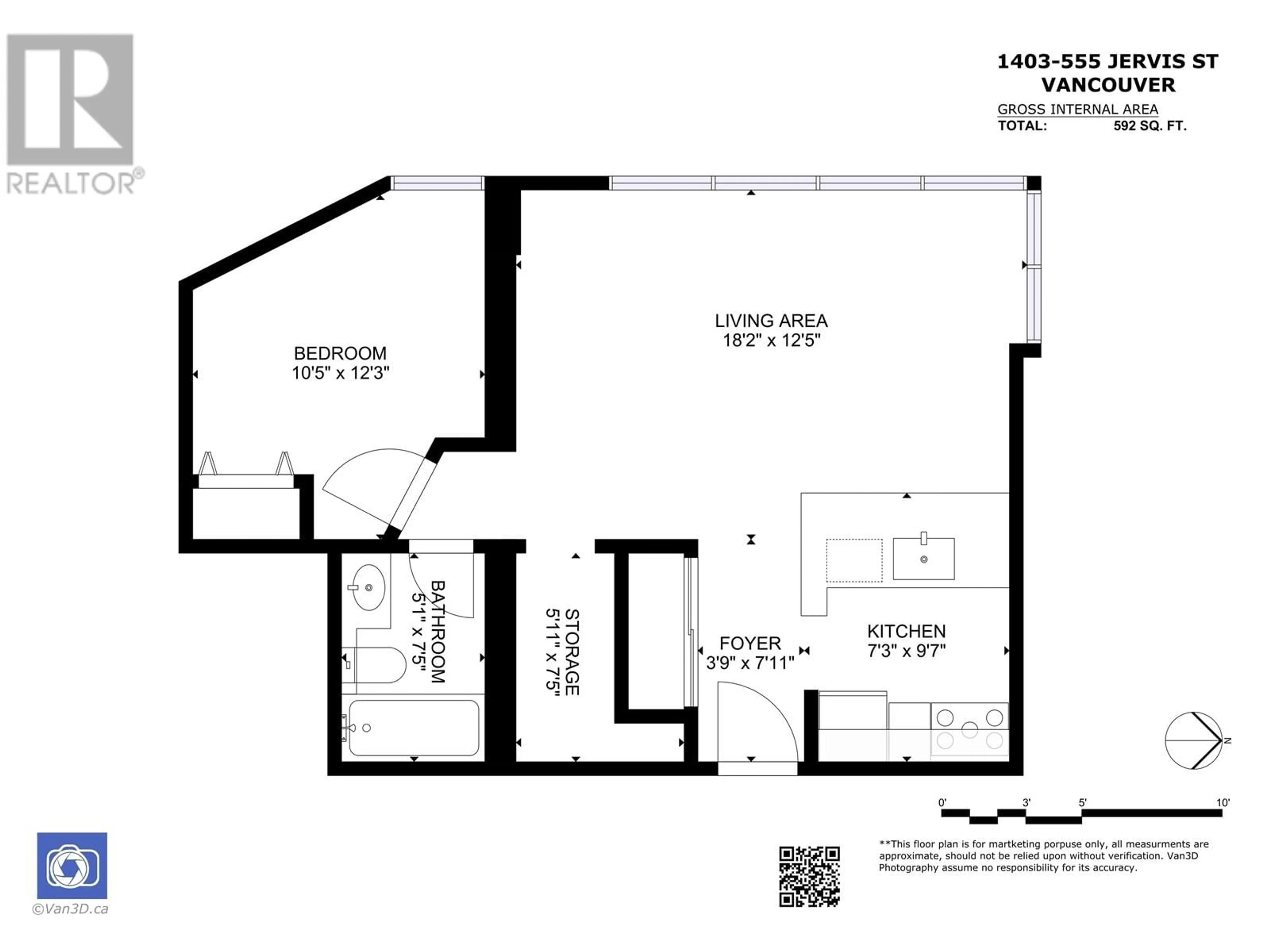 Floor plan for 1403 555 JERVIS STREET, Vancouver British Columbia V6E4N1