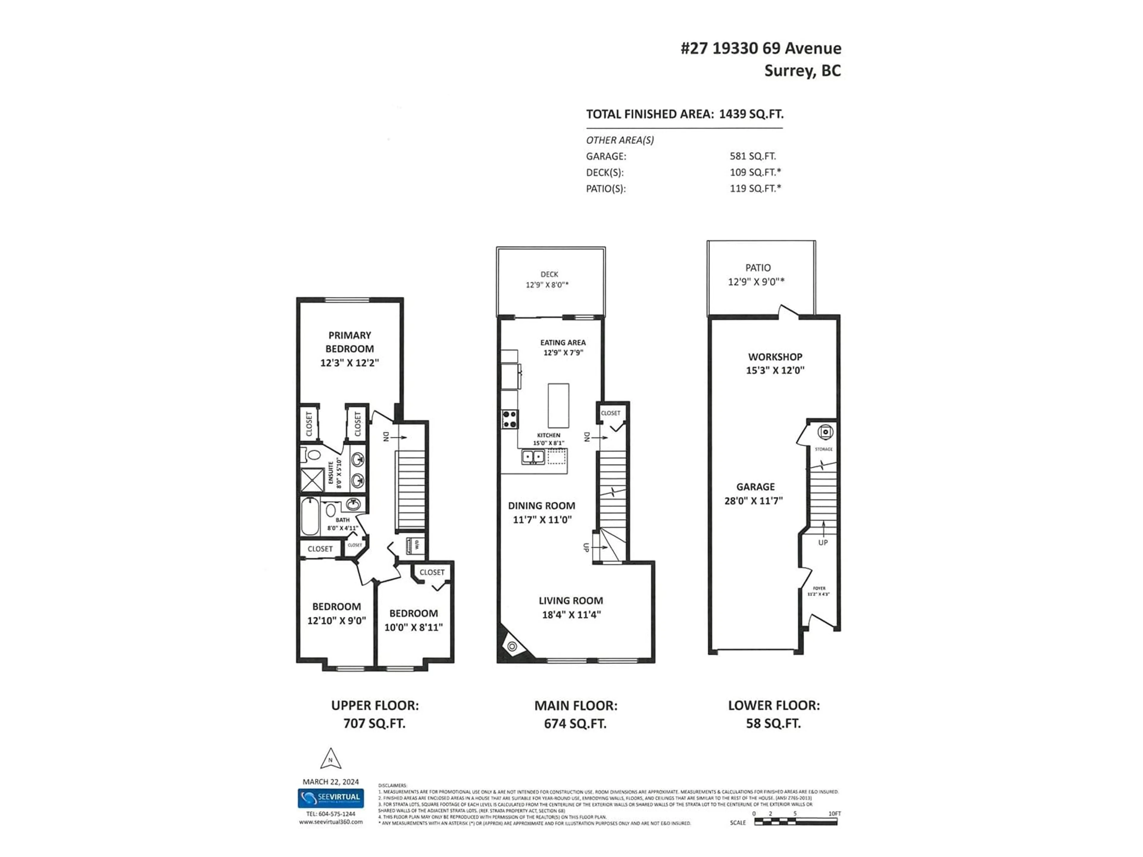 Floor plan for 27 19330 69 AVENUE, Surrey British Columbia V4N0Z2