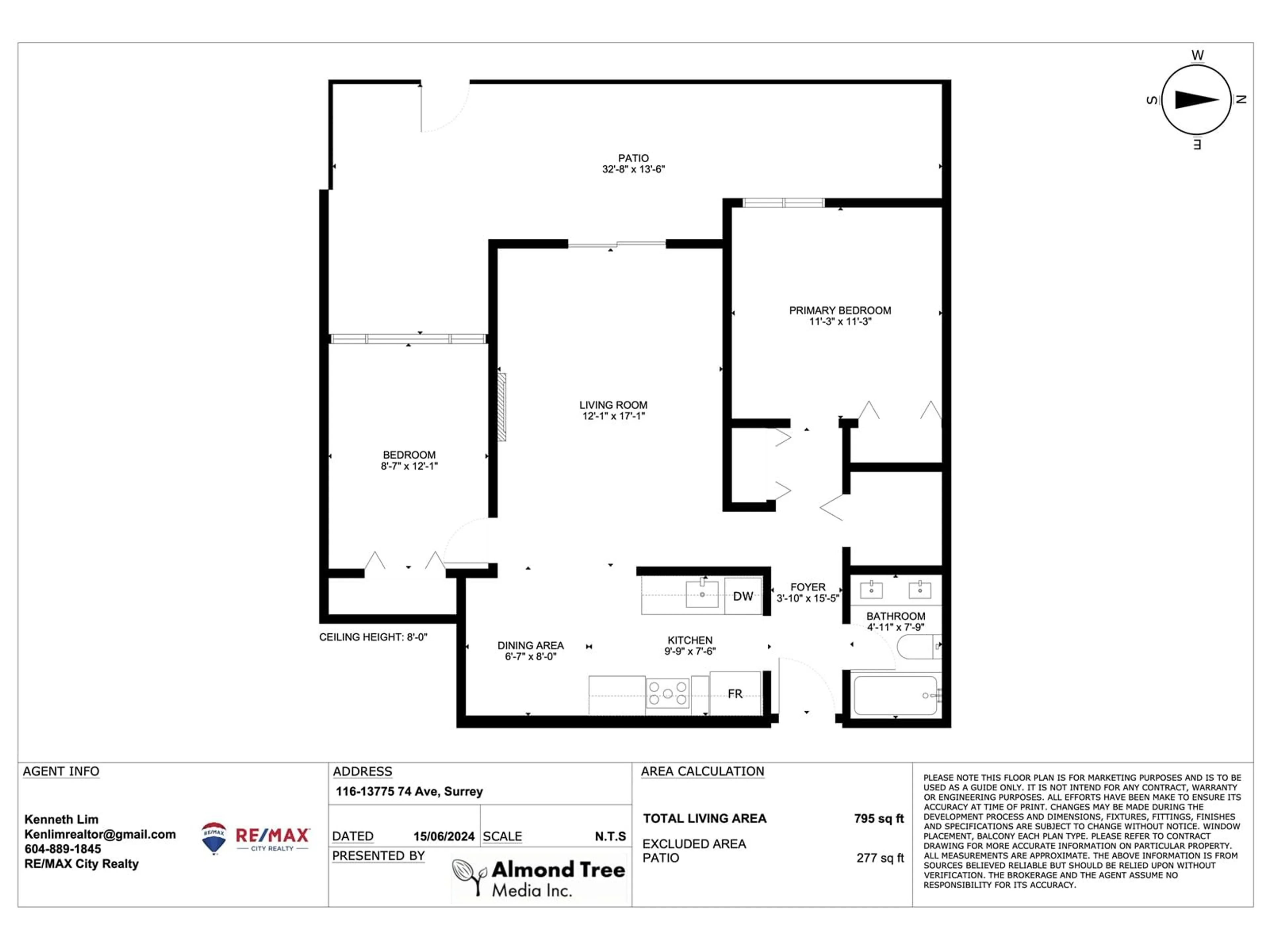 Floor plan for 116 13775 74 AVENUE, Surrey British Columbia V3W9C5