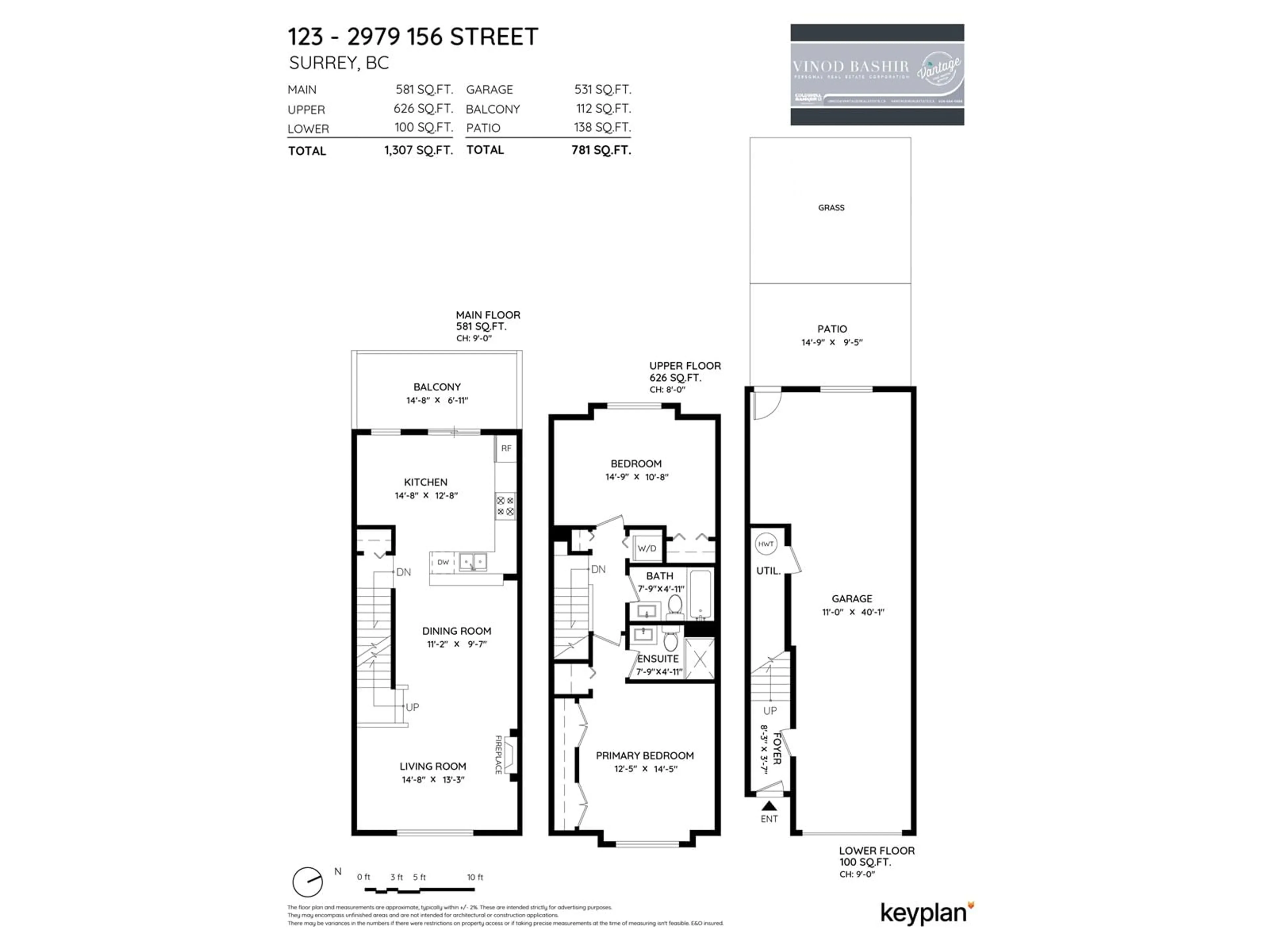 Floor plan for 123 2979 156 STREET, Surrey British Columbia V3Z8V8