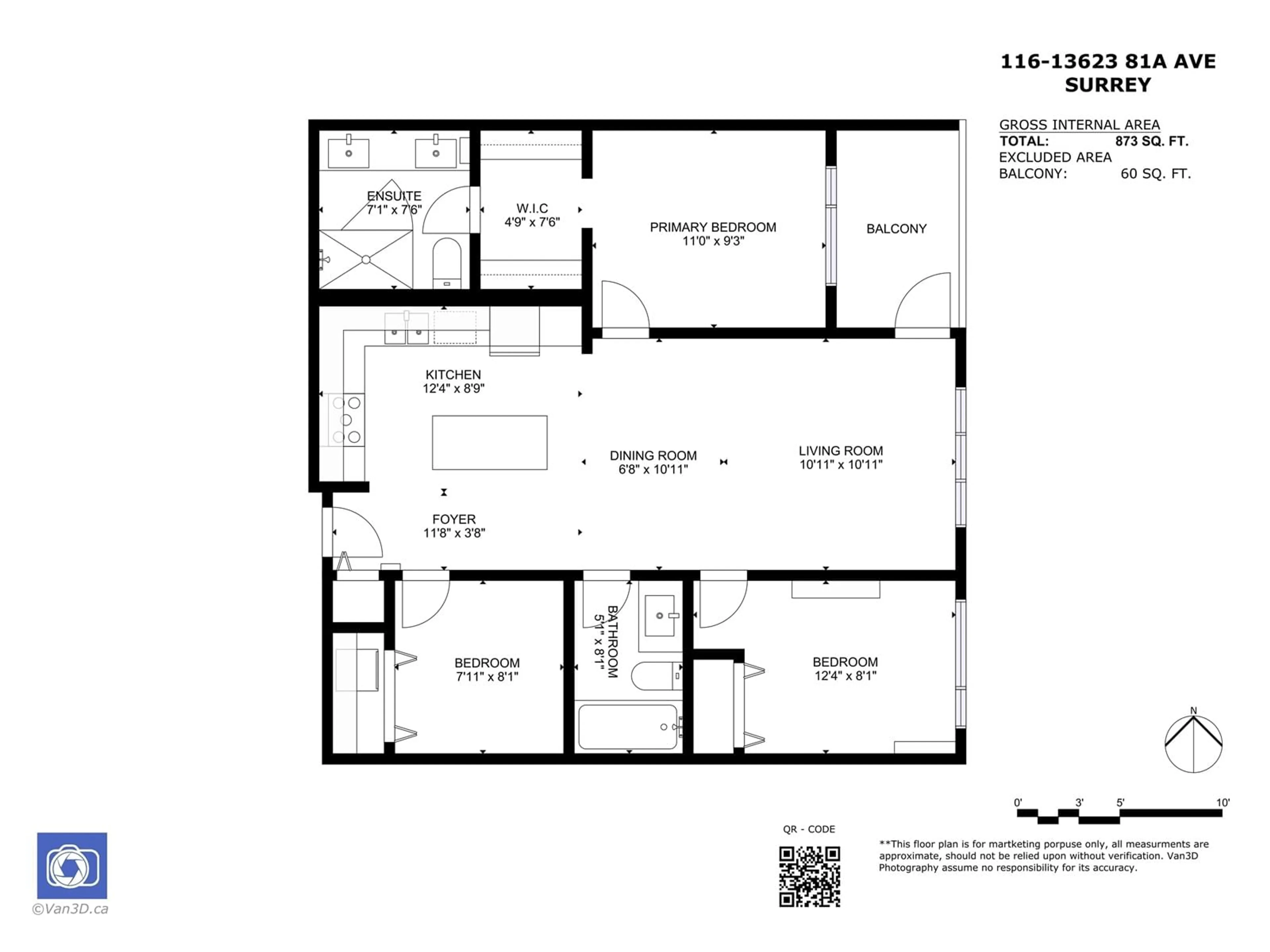 Floor plan for 116 13623 81A AVENUE, Surrey British Columbia V3W3N7
