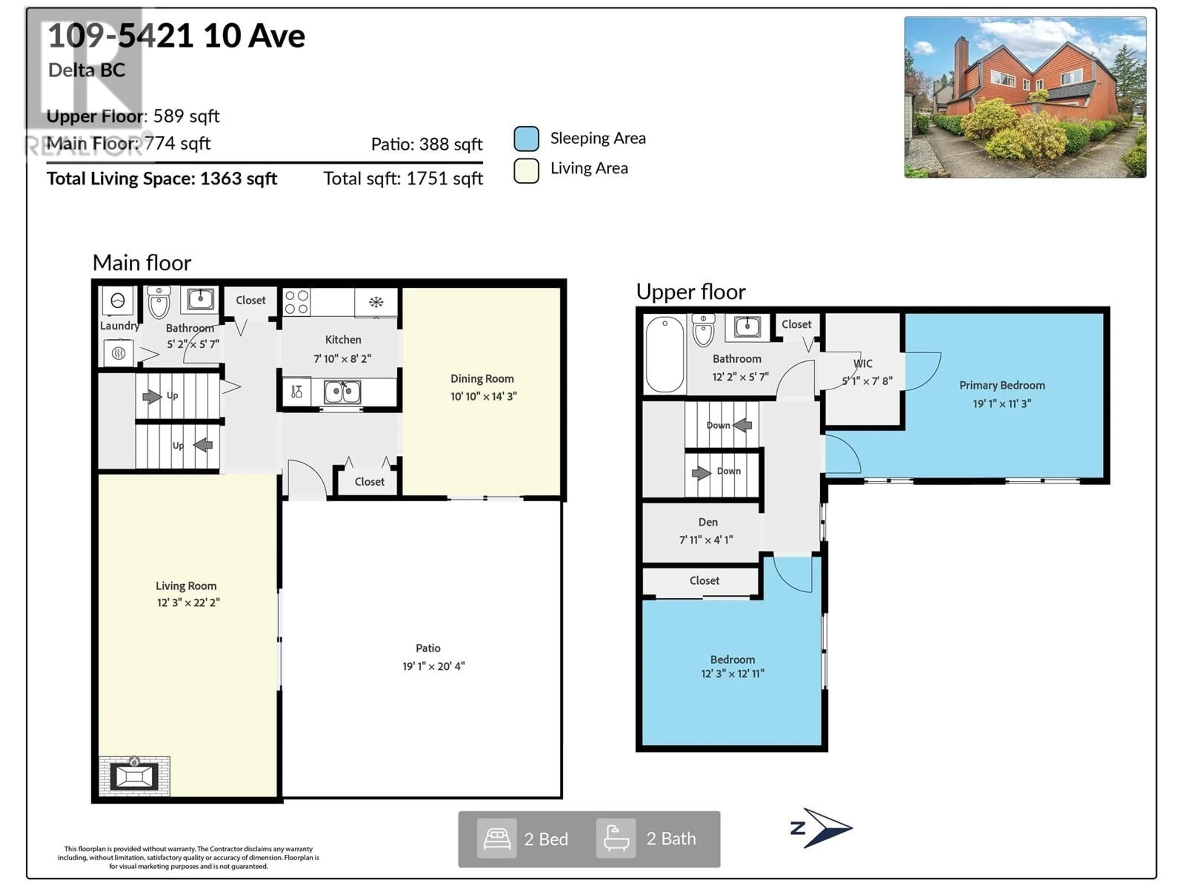 Floor plan for 109 5421 10 AVENUE, Delta British Columbia V4M3T9