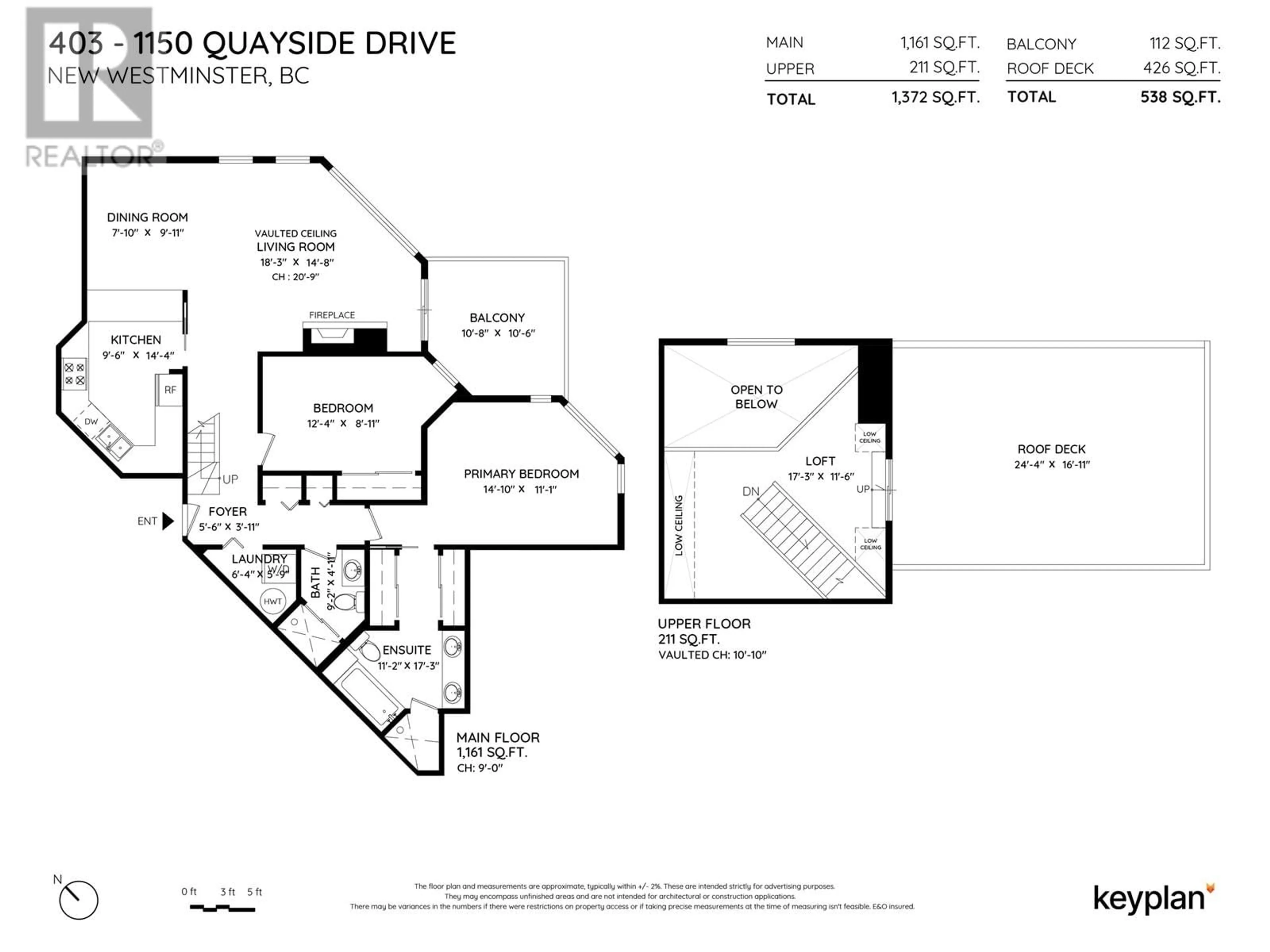 Floor plan for 403 1150 QUAYSIDE DRIVE, New Westminster British Columbia V3M6E1