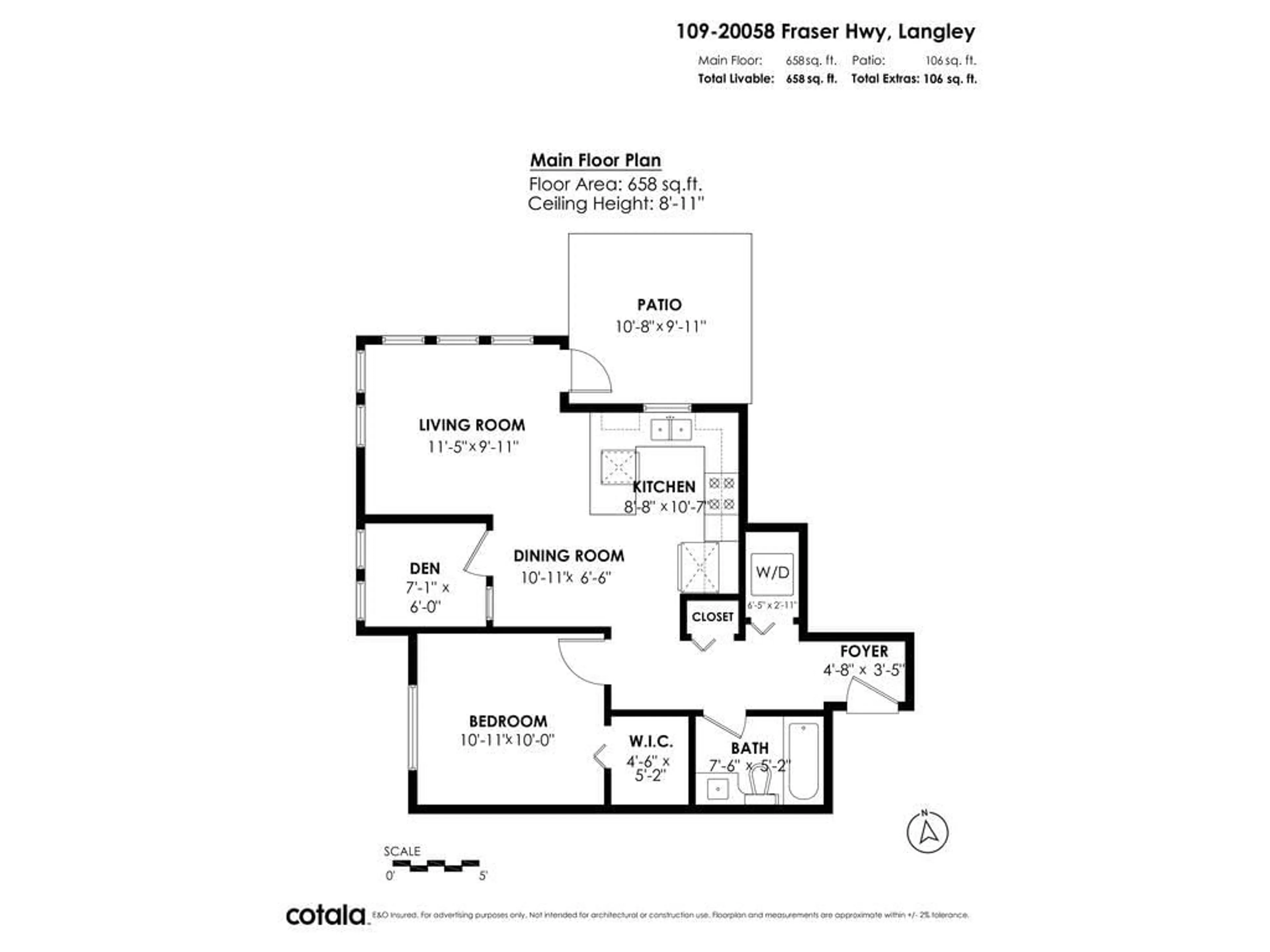 Floor plan for 109 20058 FRASER HIGHWAY, Langley British Columbia V3A0E5
