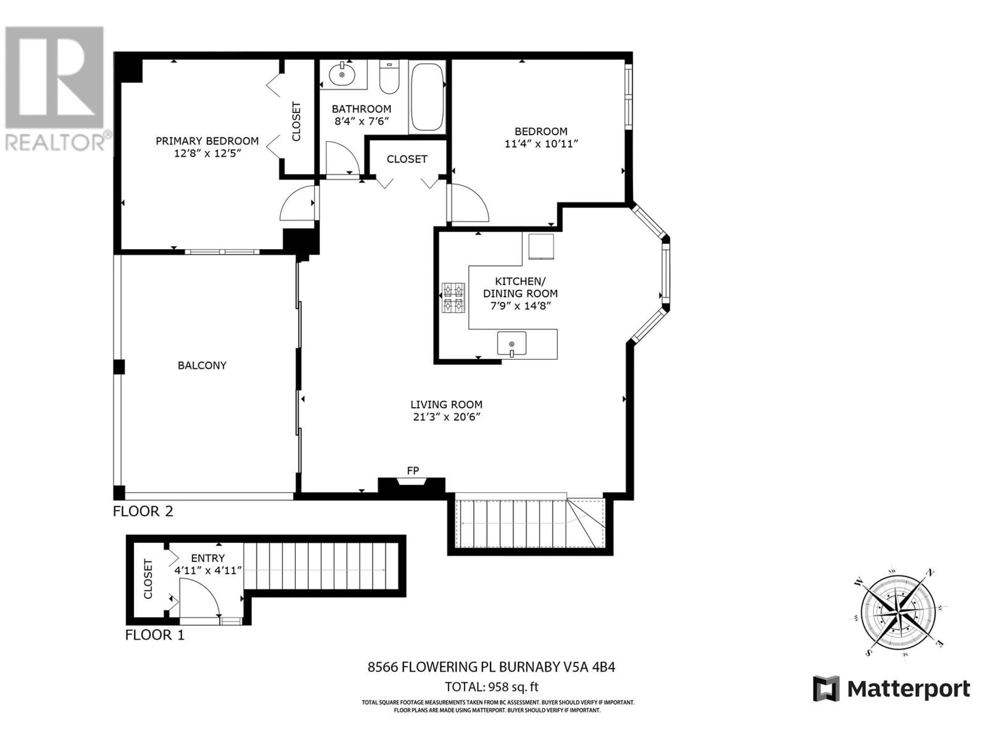 Floor plan for 8566 FLOWERING PLACE, Burnaby British Columbia V5A4B4