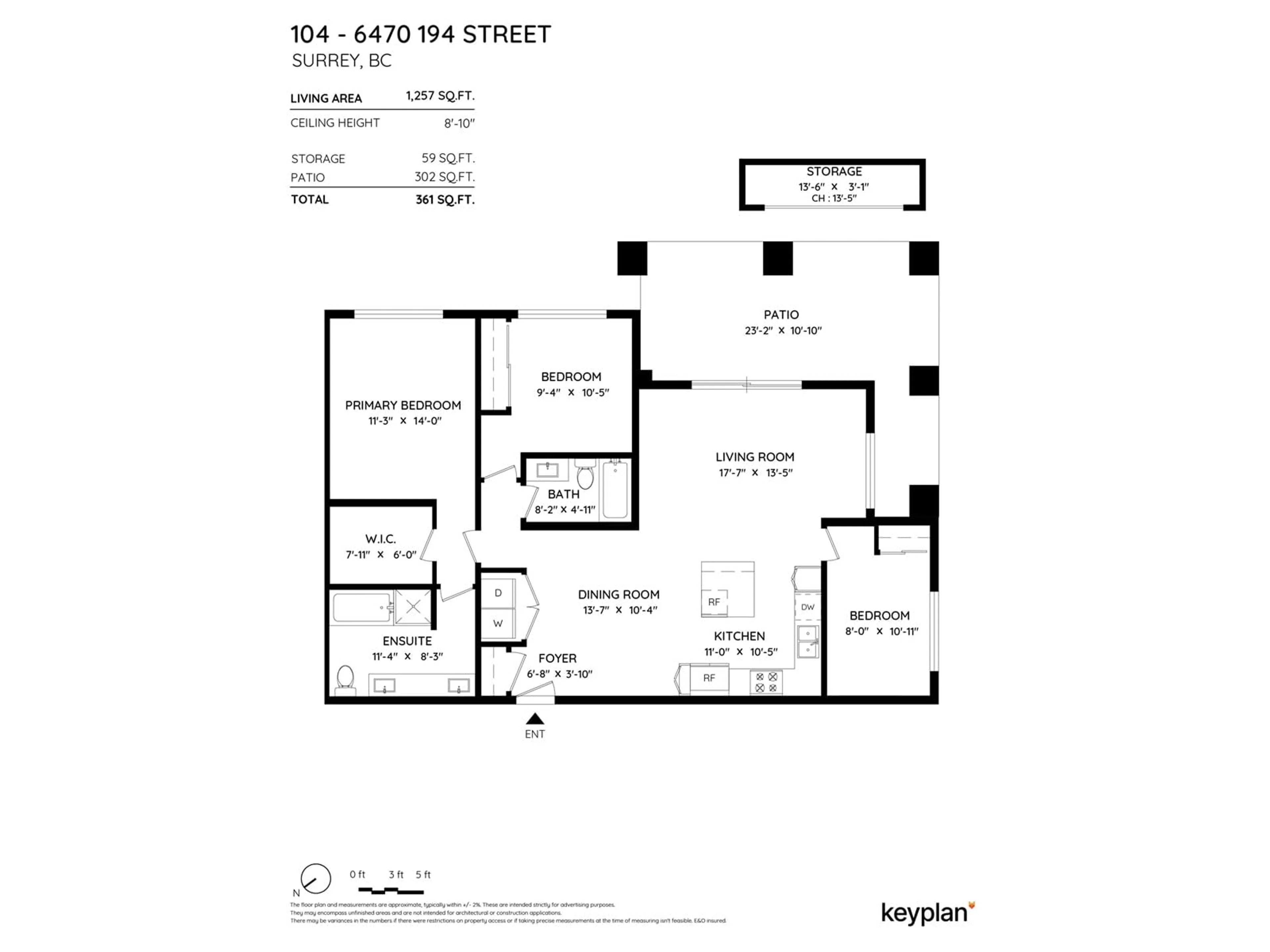 Floor plan for 104 6470 194 STREET, Surrey British Columbia V4N6J9