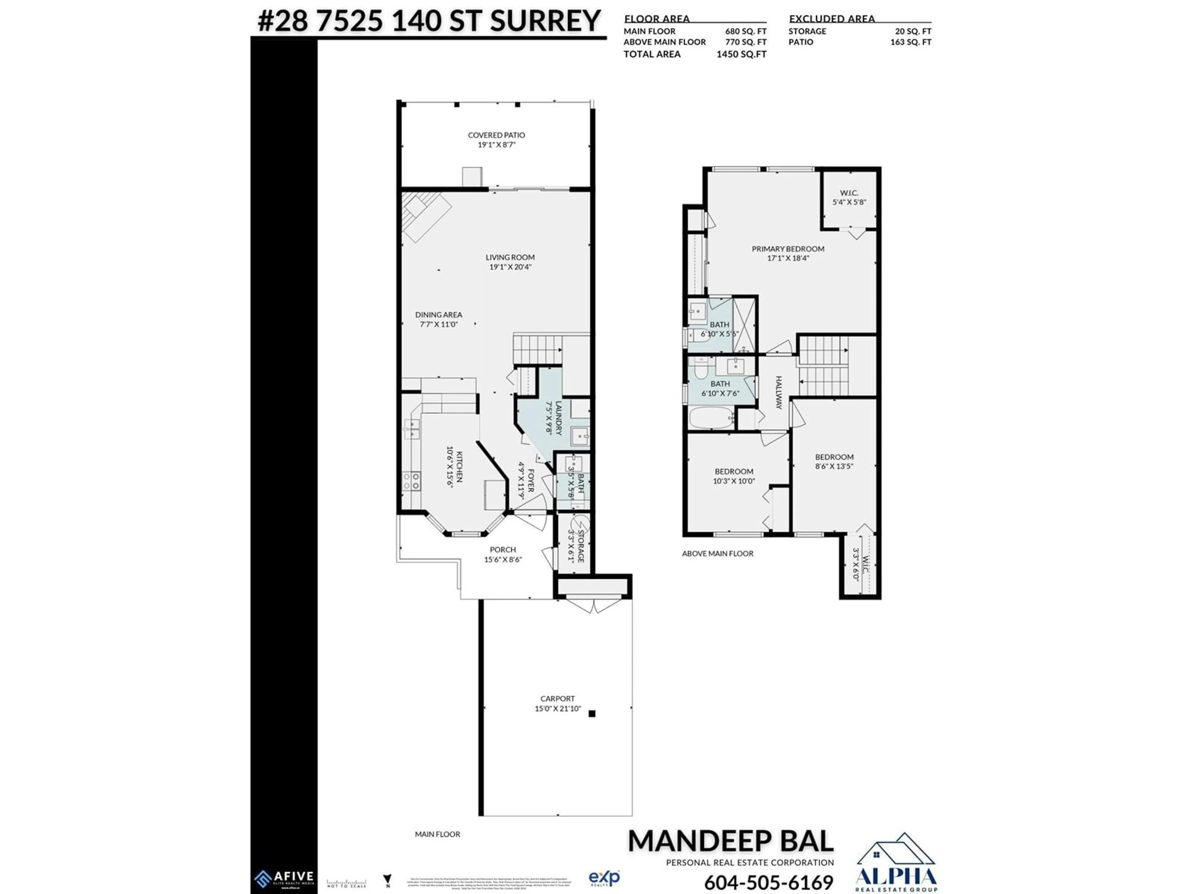 Floor plan for 28 7525 140 STREET, Surrey British Columbia V3W5J9