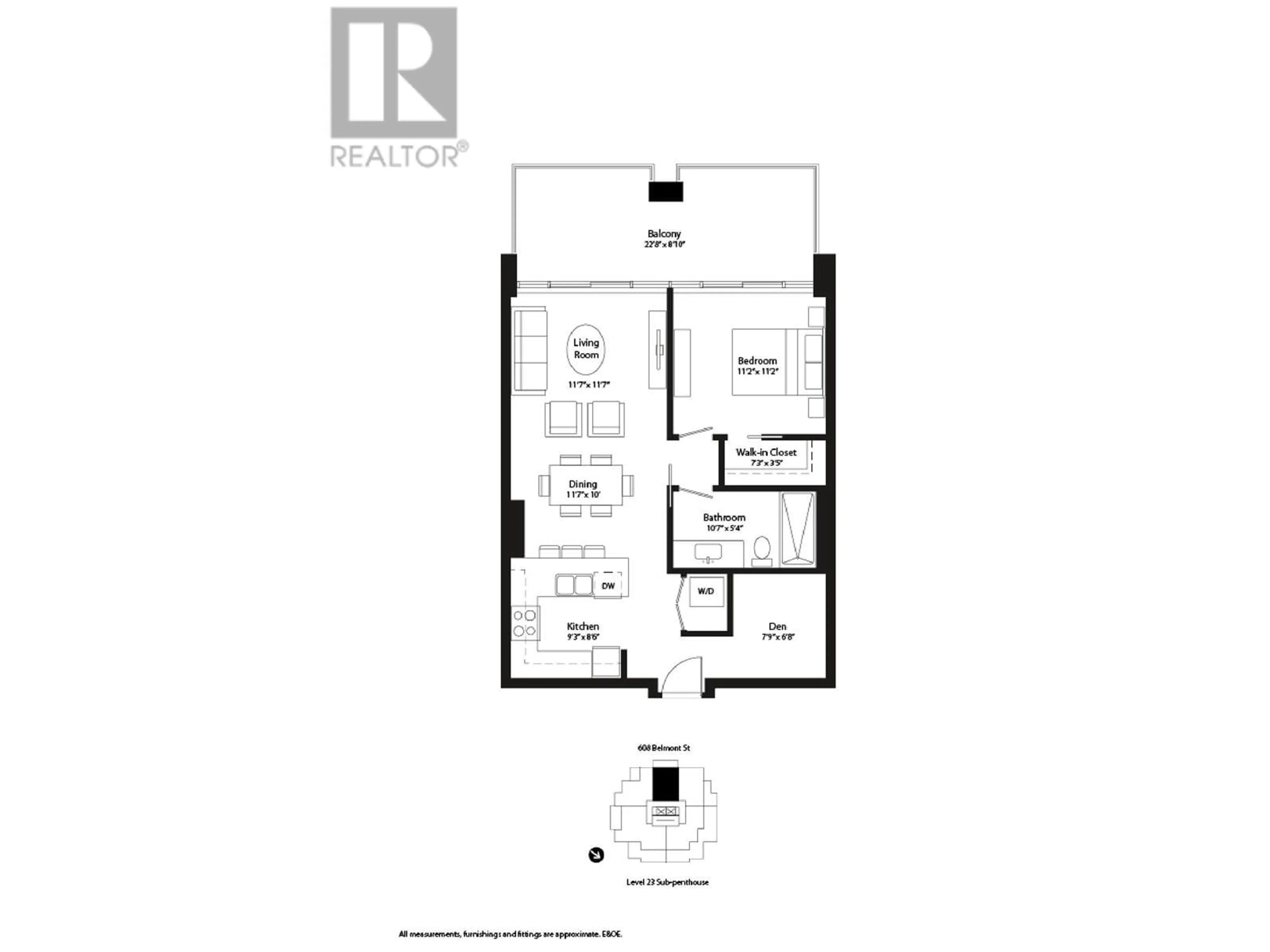 Floor plan for 2503 608 BELMONT STREET, New Westminster British Columbia V3M0G8