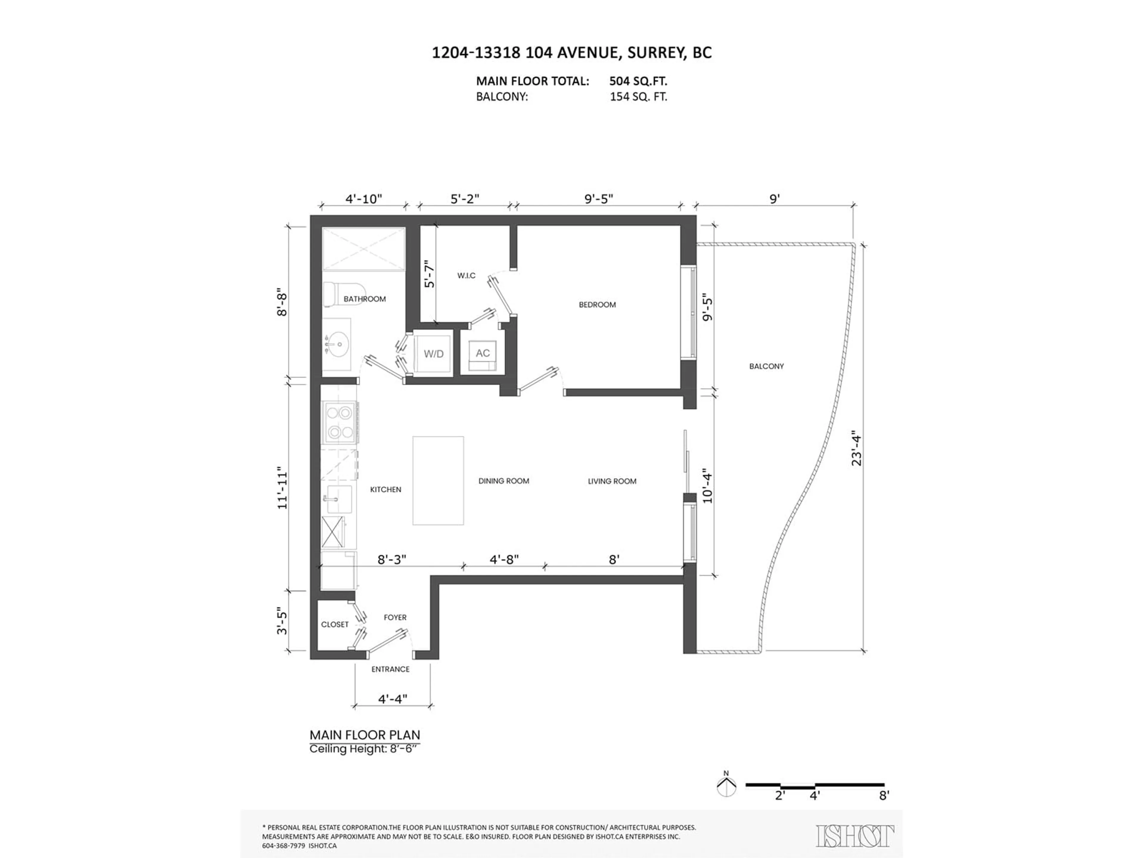 Floor plan for 1204 13318 104 AVENUE, Surrey British Columbia V3T0R2