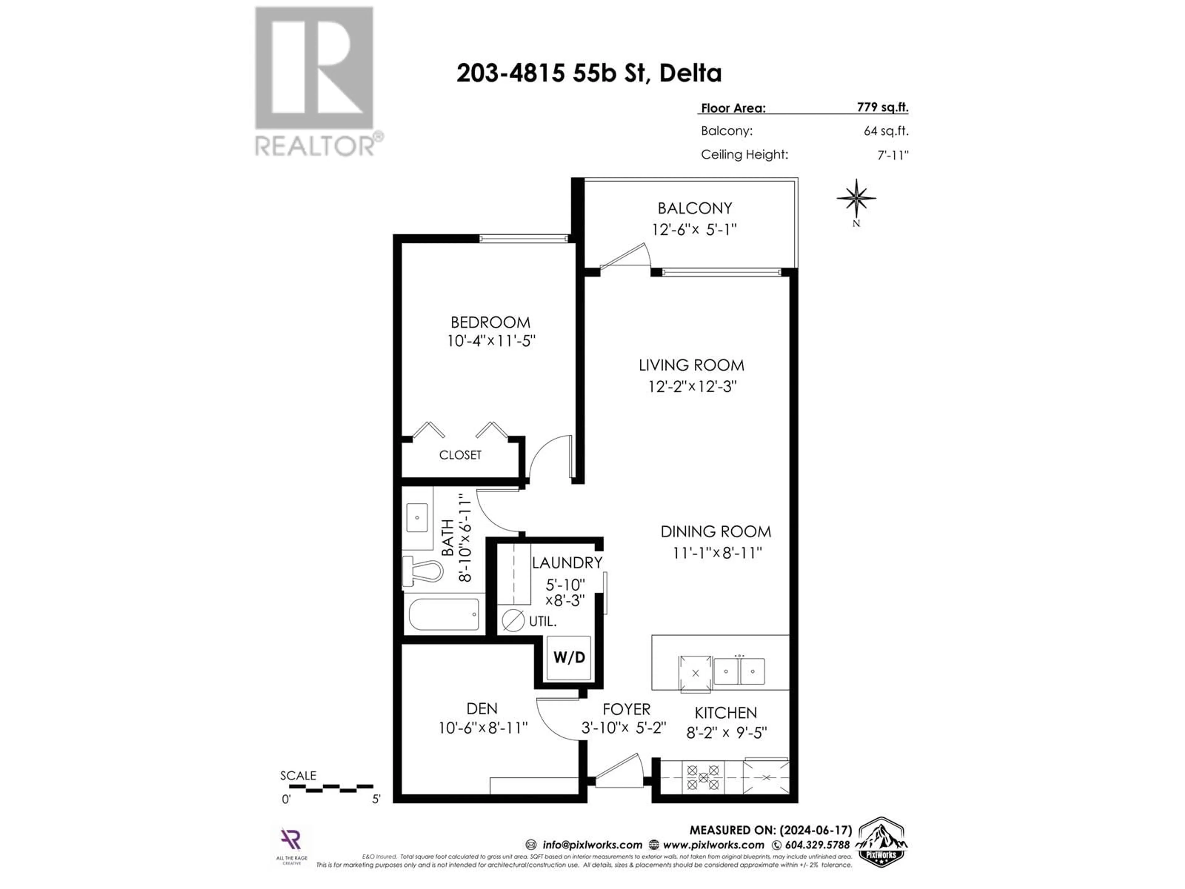 Floor plan for 203 4815 55B STREET, Delta British Columbia V4K3V7