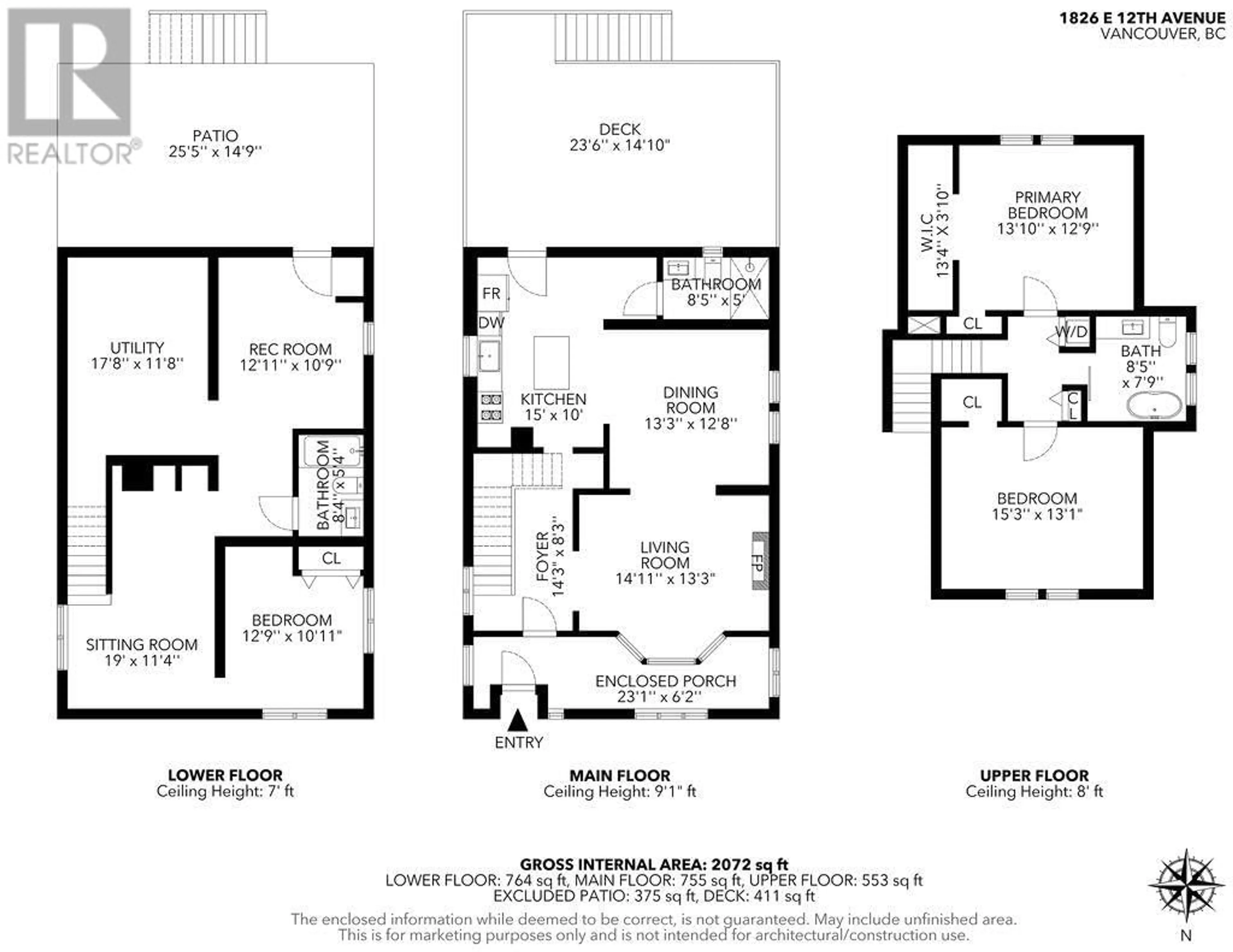 Floor plan for 1826 E 12 AVENUE, Vancouver British Columbia V5N2A5