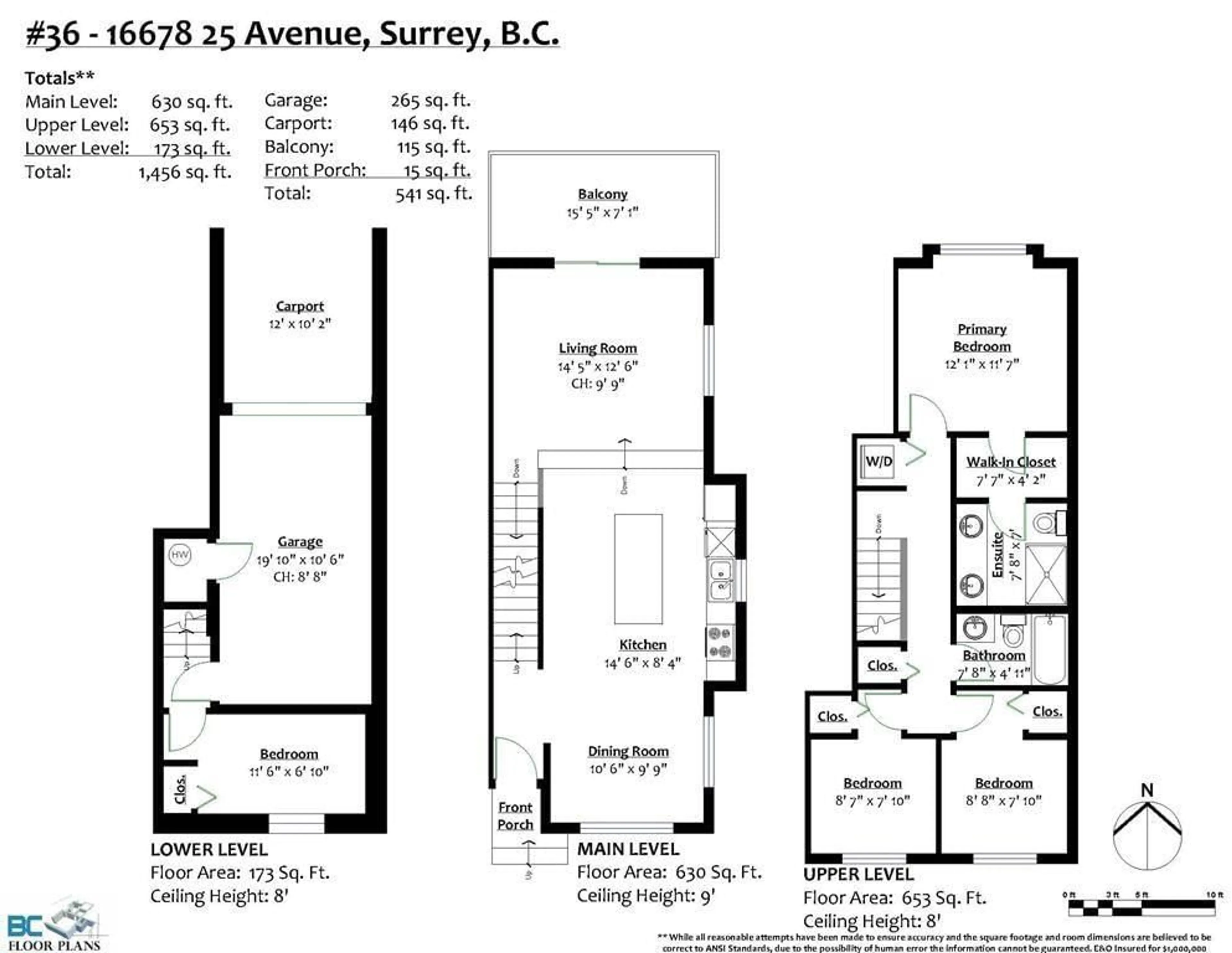 Floor plan for 36 16678 25 AVENUE, Surrey British Columbia V3Z0Z2